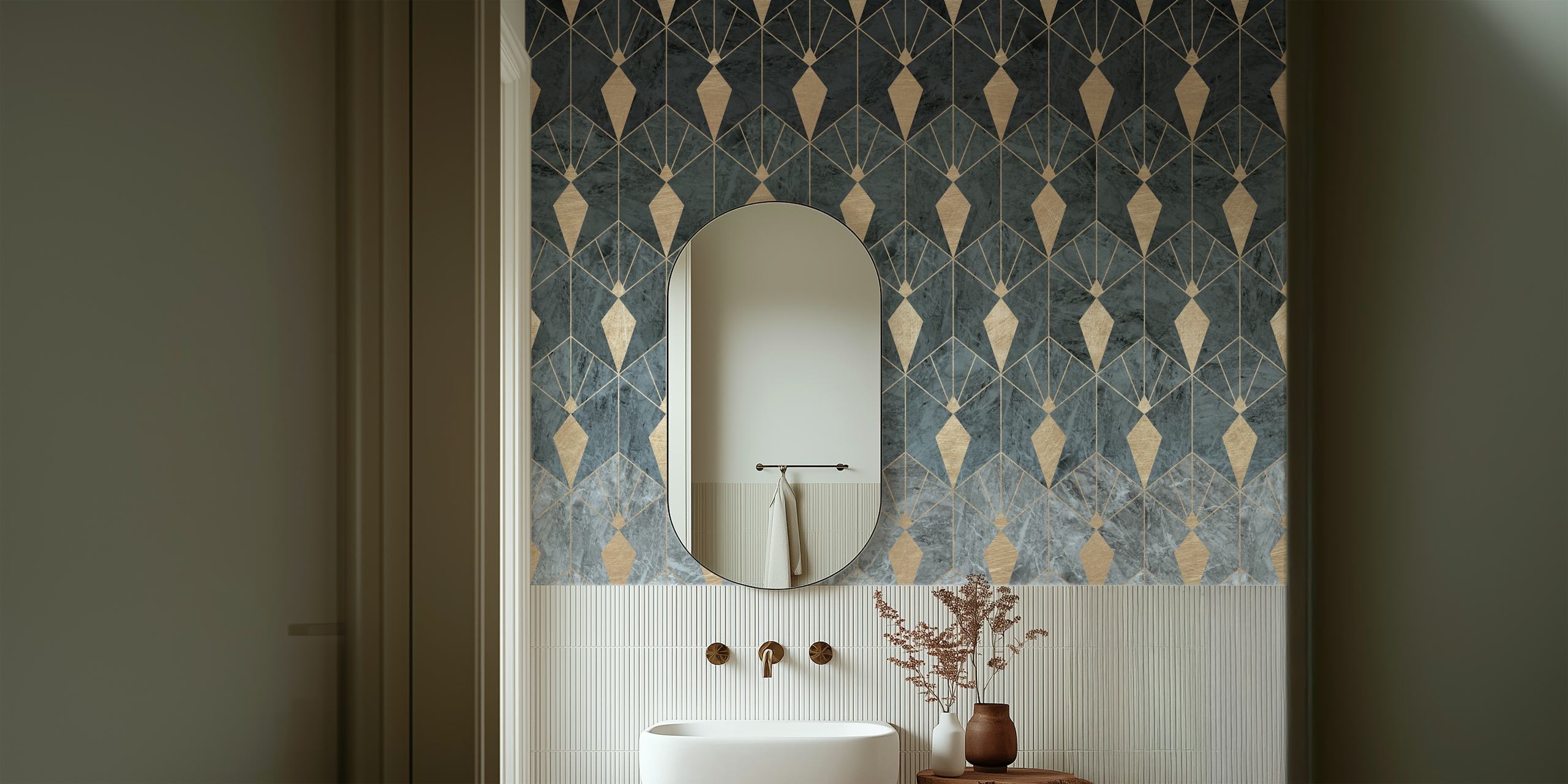 Art Deco wallpaper featuring ice and diamonds design