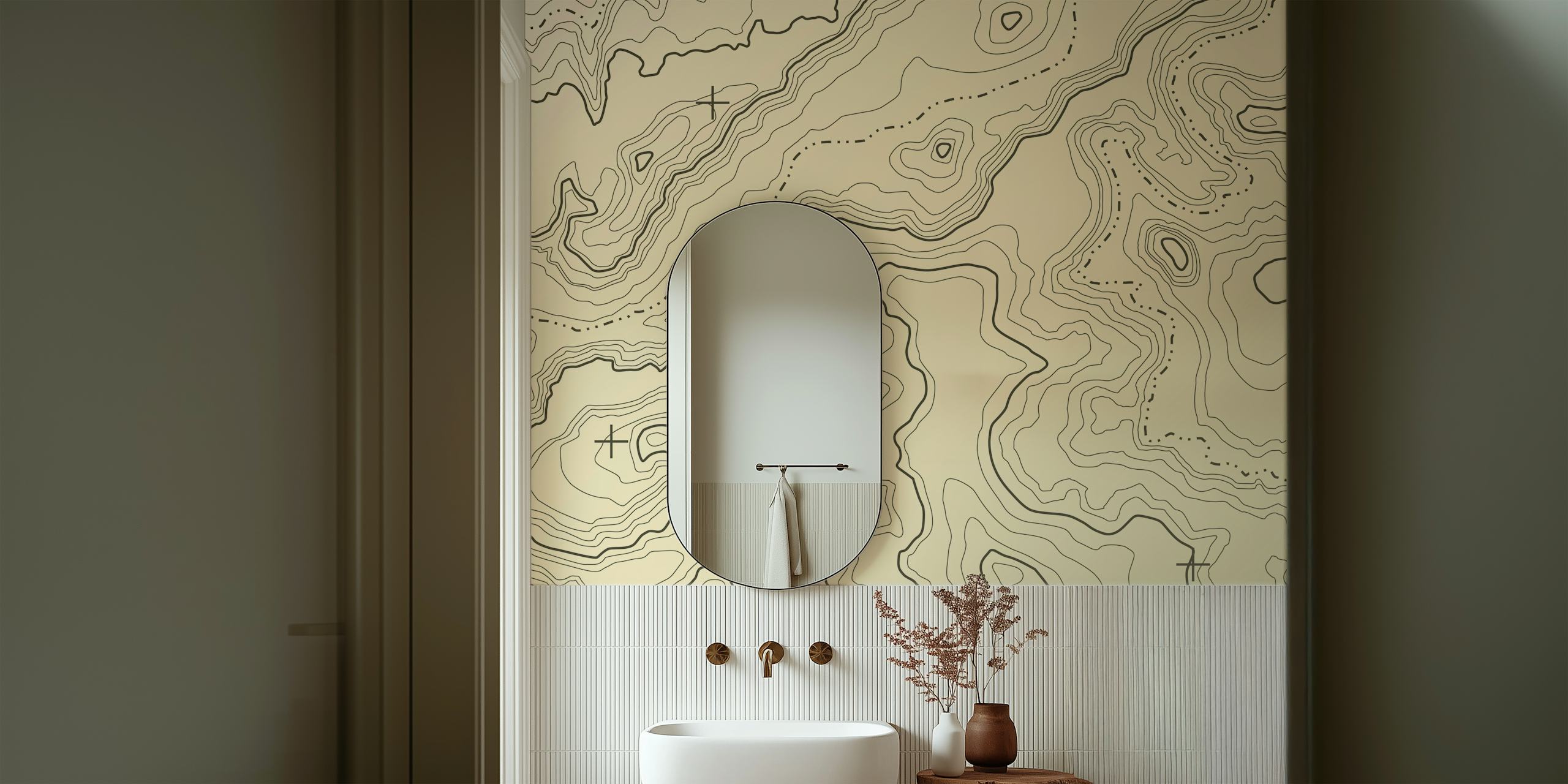 Map Wallpaper featuring detailed Topographic Design