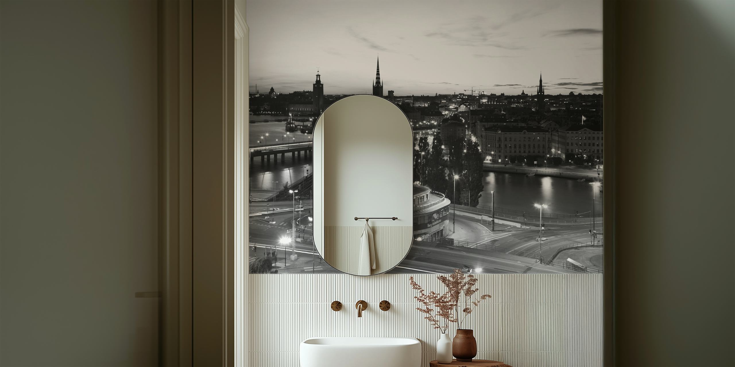 Tapeta Slussen w miejskim otoczeniu