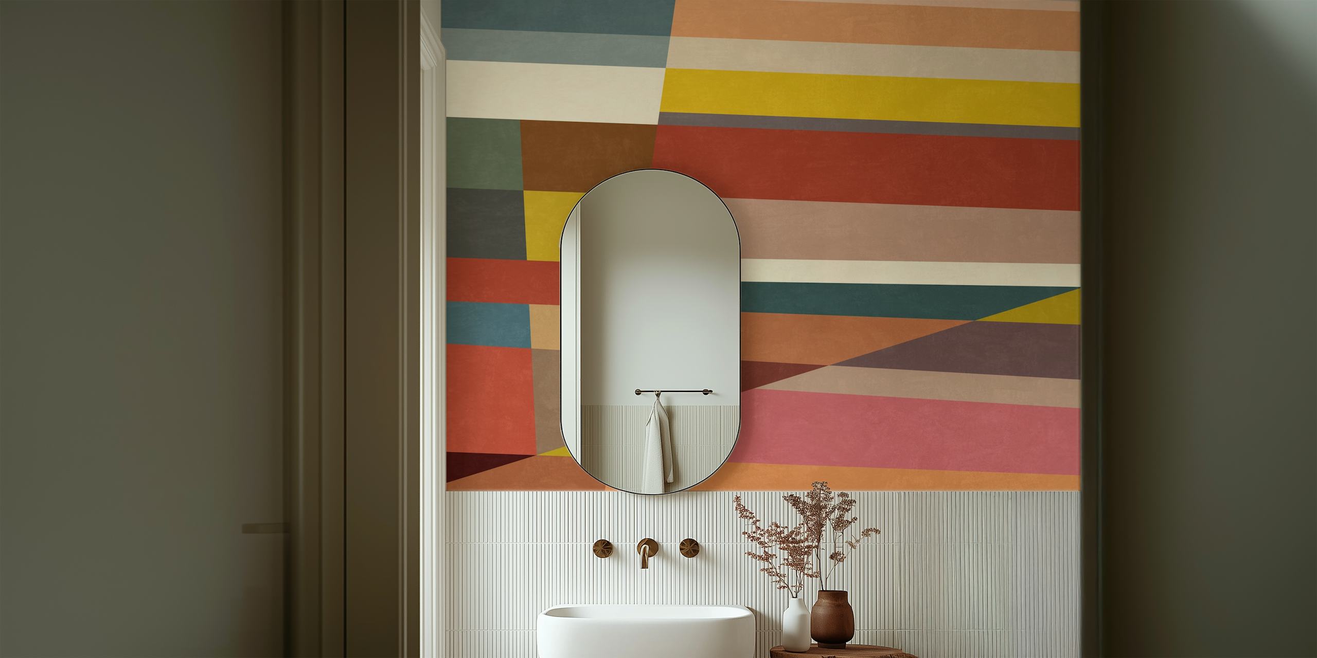 Abstract Composition 1159 wallpaper in a room