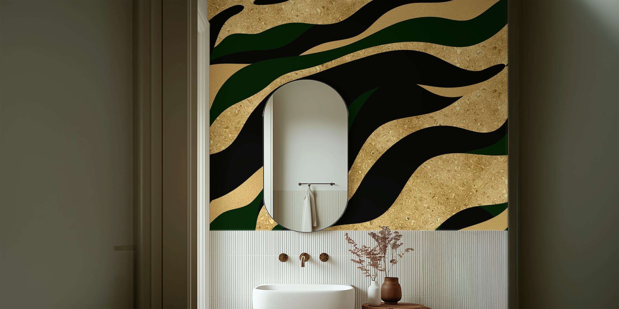 Elegant gyllen marmor bølgemønster