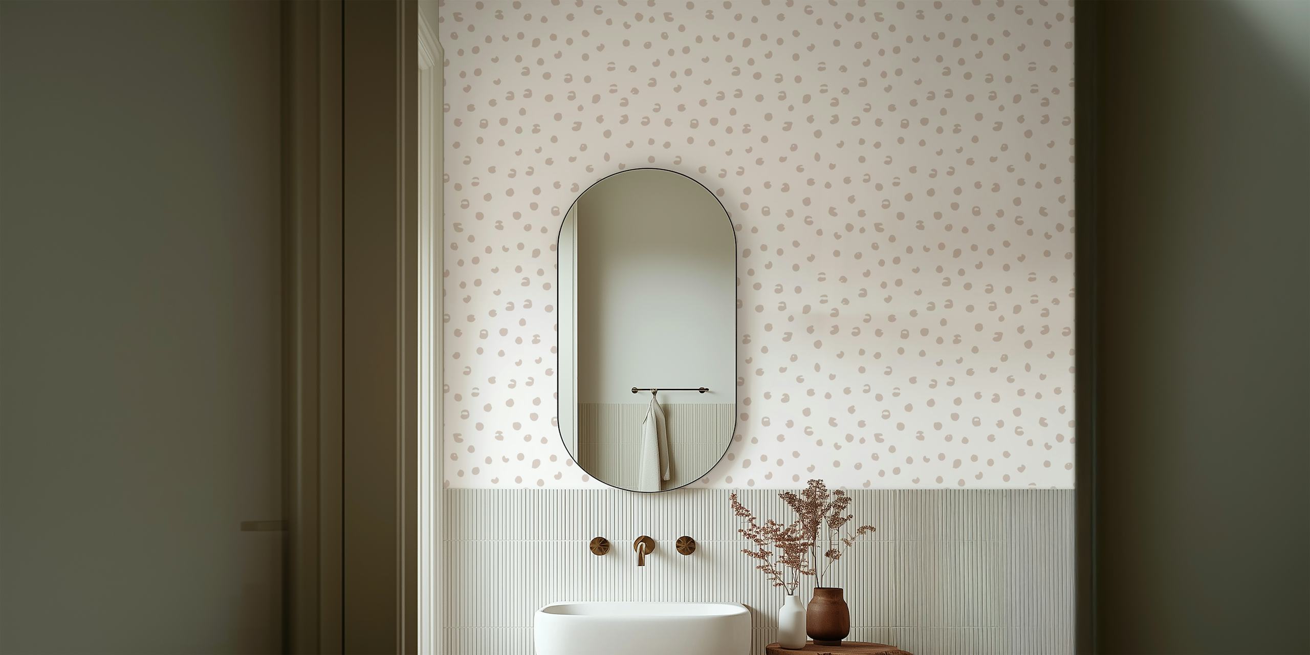 Tracks beige sand behang in een kamer