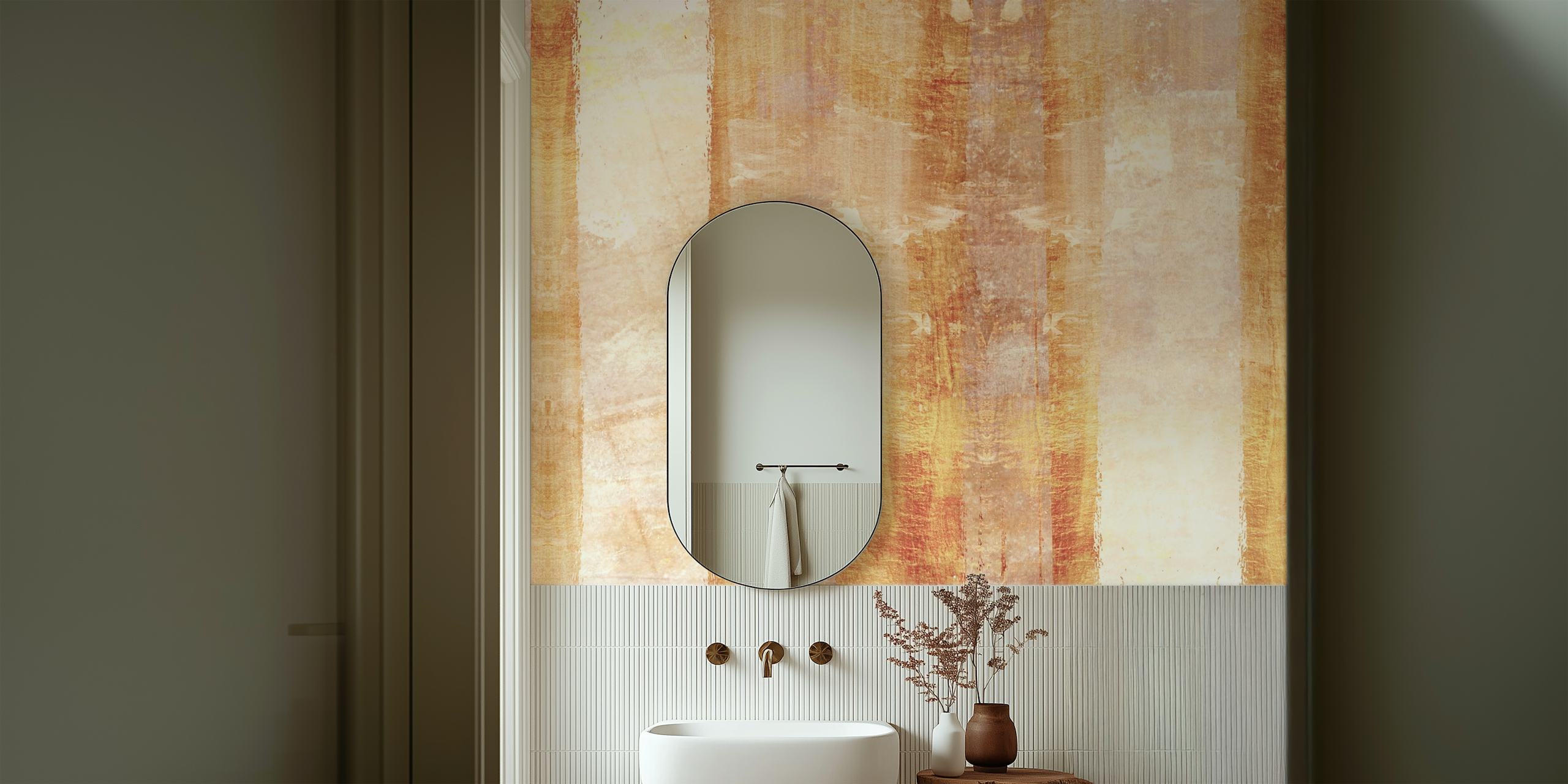 Papel pintado Textured Creme Gold en una habitación