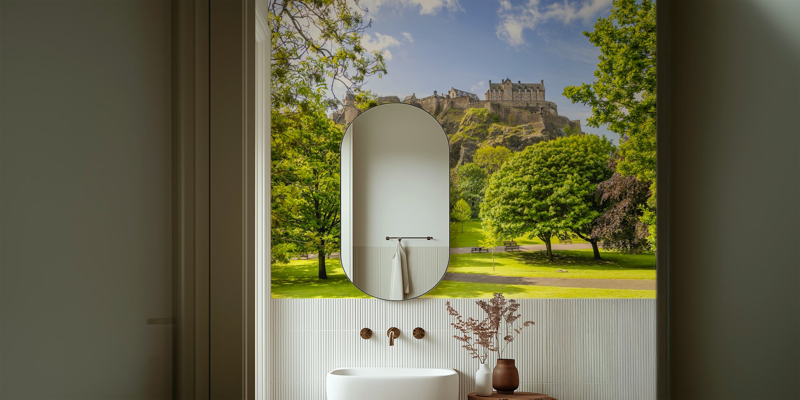 Carta da parati Princes Street Gardens in una stanza