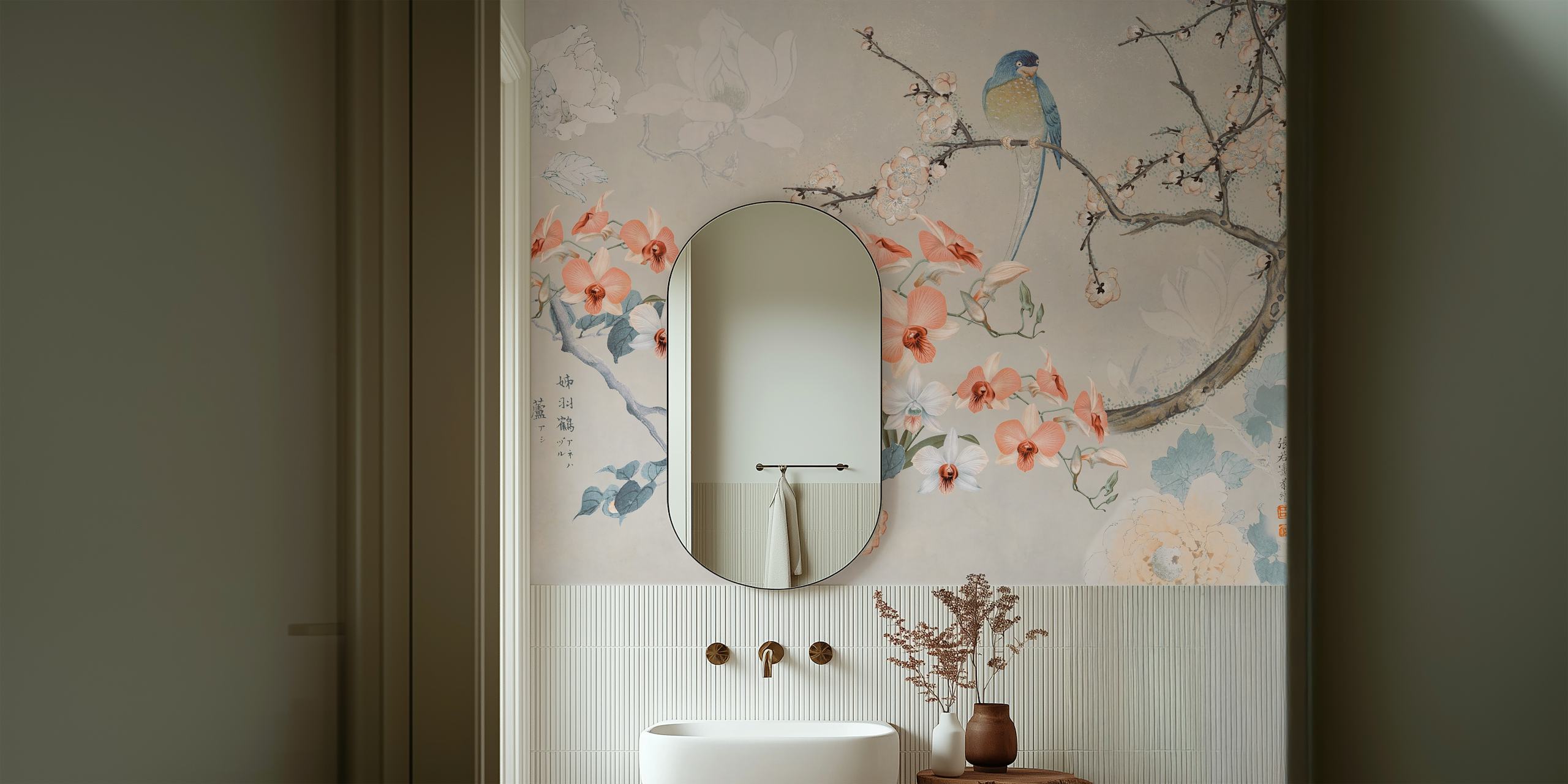 Dizajn tapete Spring Birds Chinoiserie