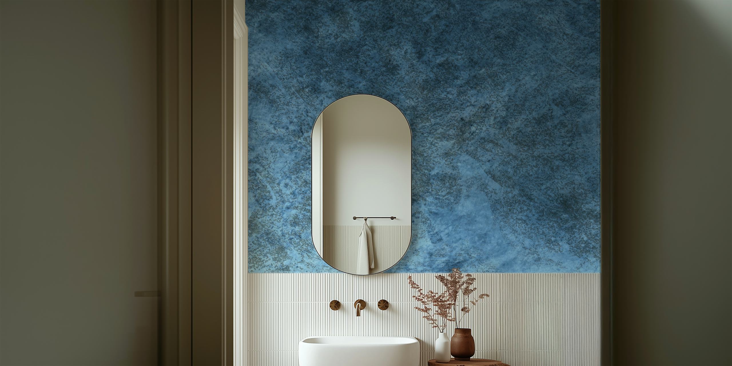 Texture Indigo Water wall mural with calming blues and greys