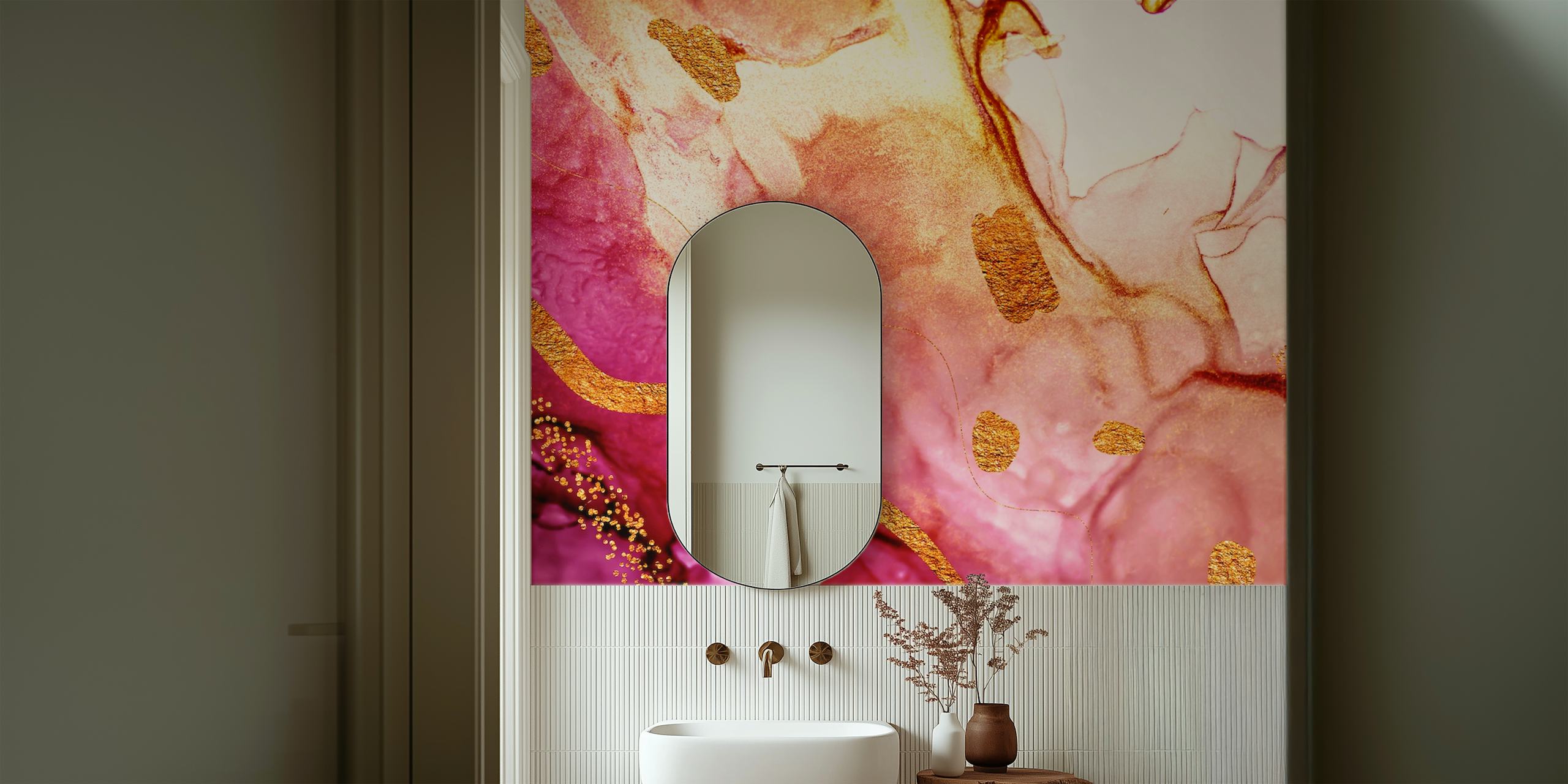 Pink luxury tapetdesign i ett rum