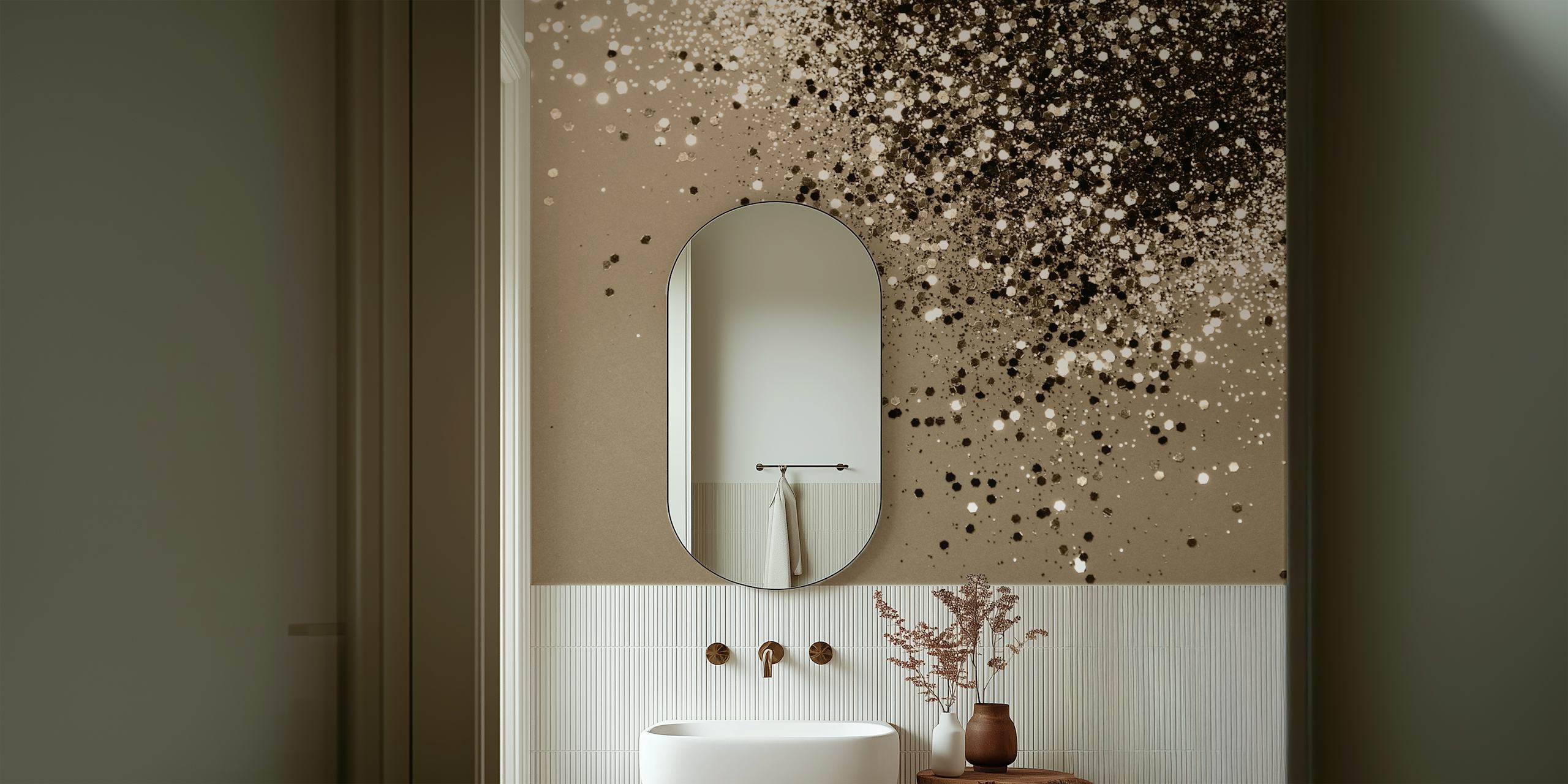 Ταπετσαρία Sparkling Sepia Lady Glitter σε έναν χώρο