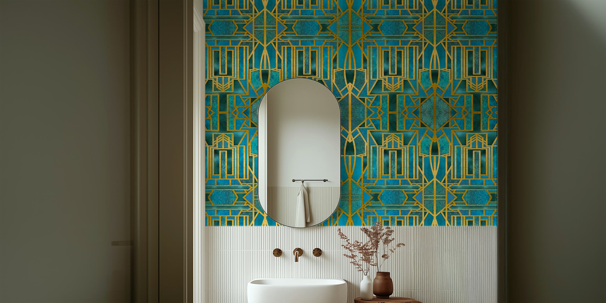 Elegant Retro Art Deco wallpaper in a room
