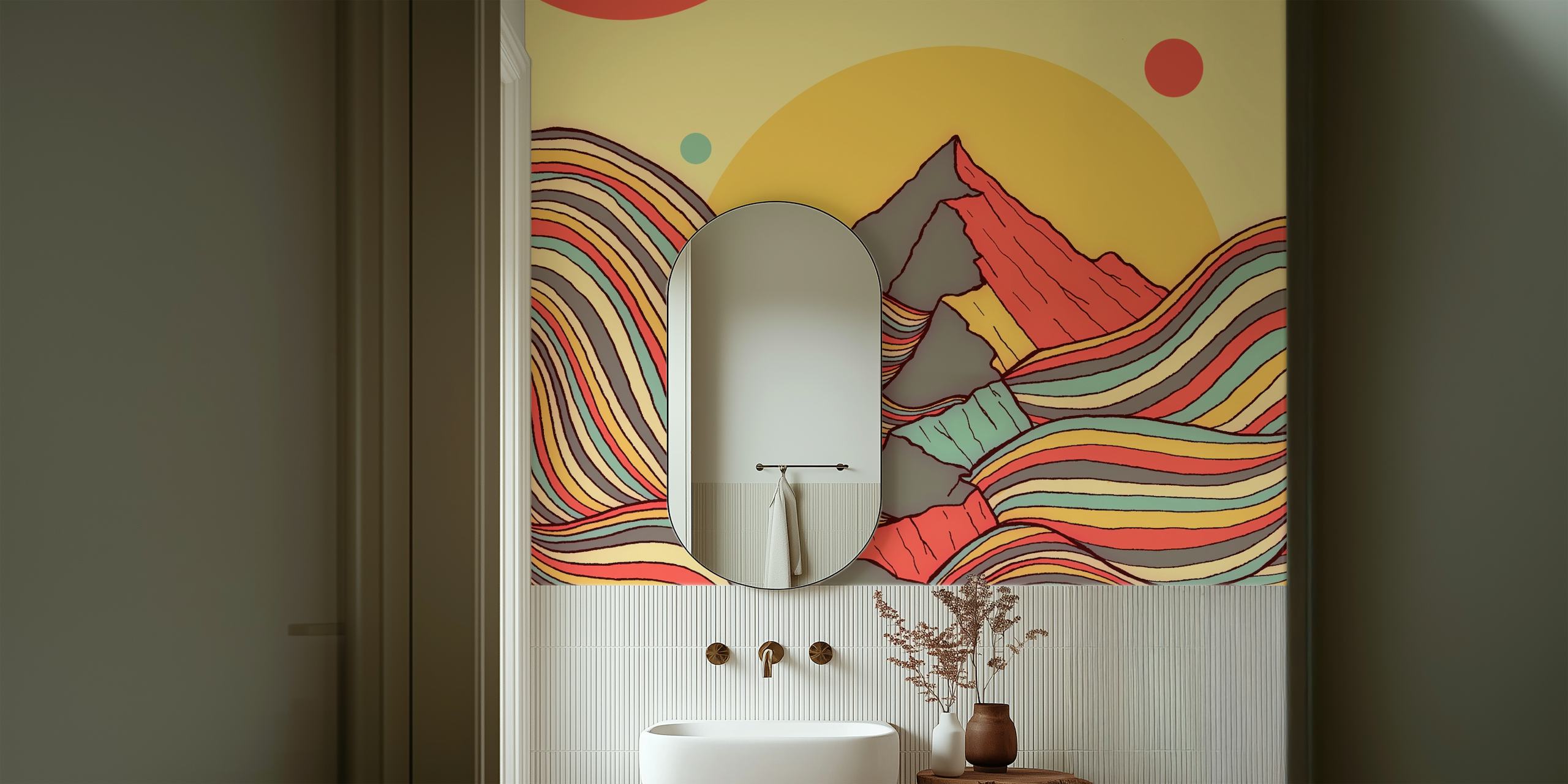 The ribbon sea cliffs tapet i et rom