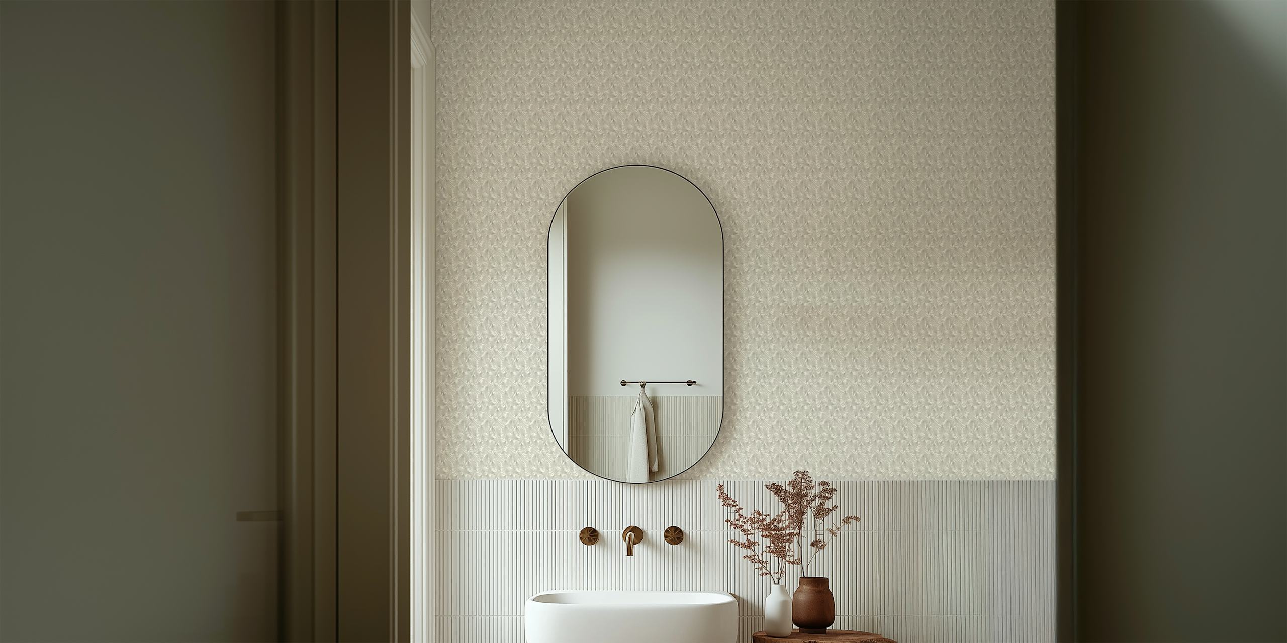 Fern behang tentoongesteld in een kamer