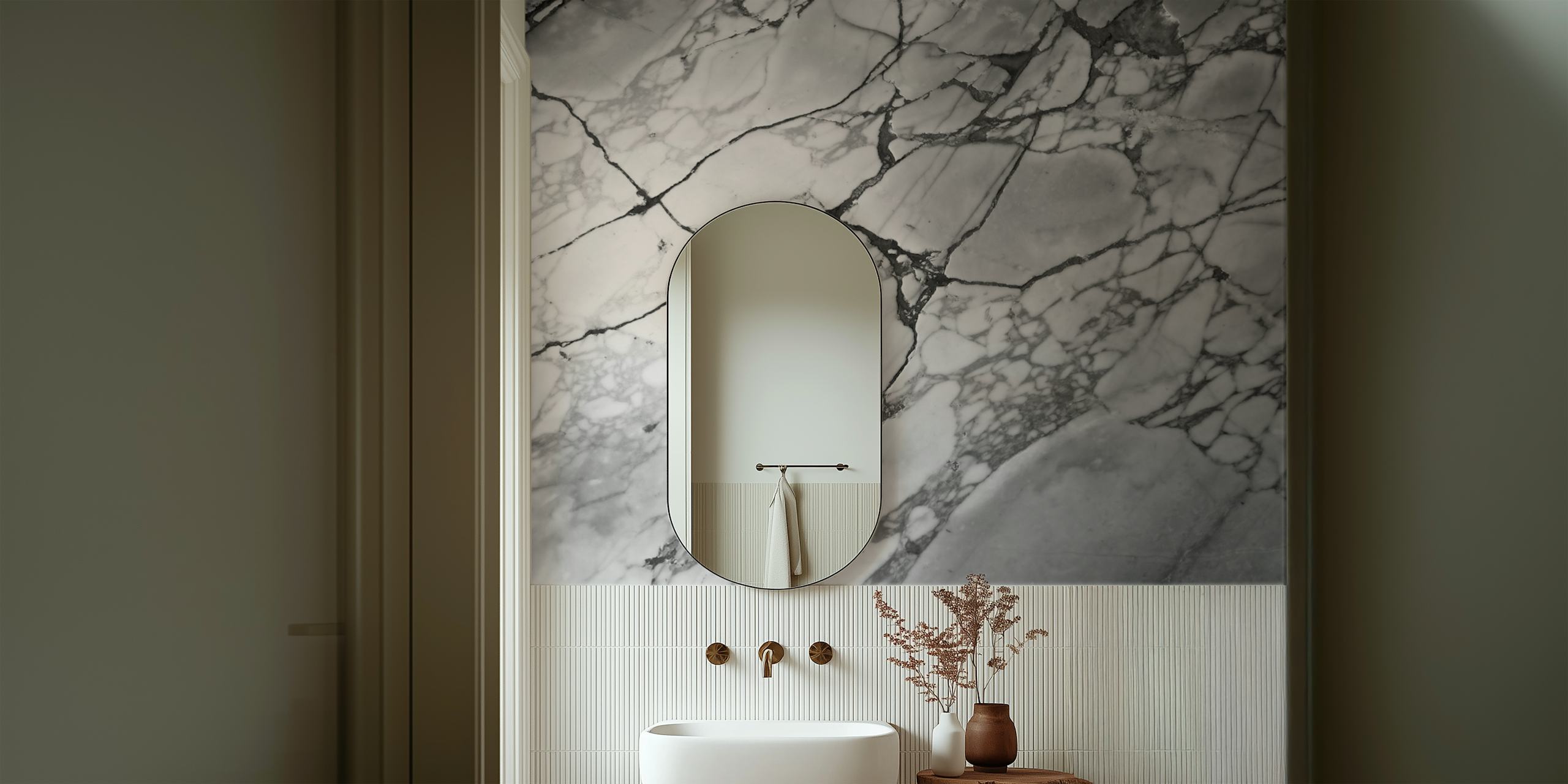 Italian Marble 3 wallpaper in a room