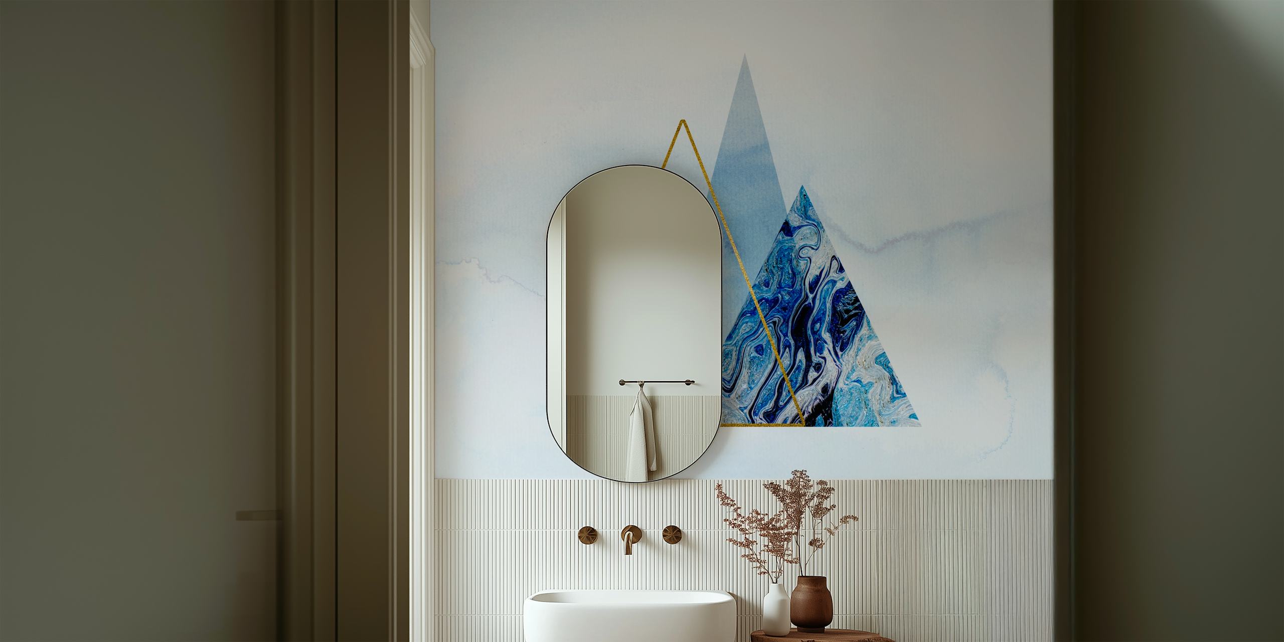 Papier peint Icebergs Bleus dans un cadre de pièce