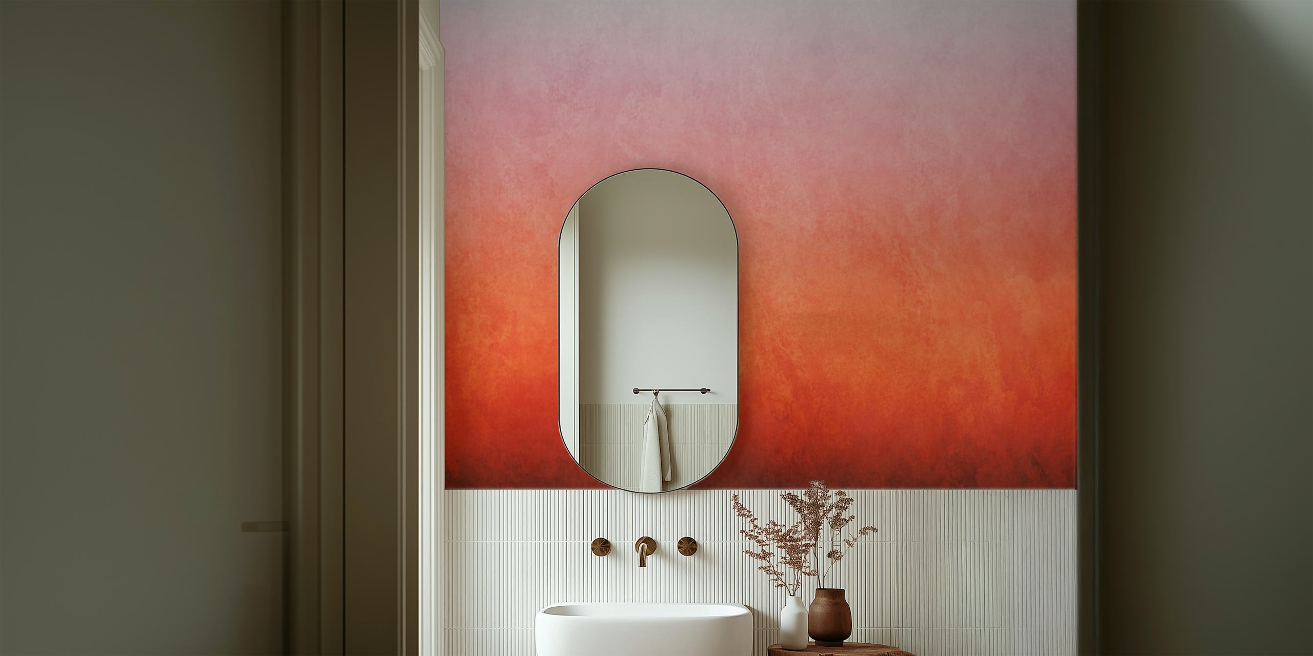 Abstract gradient wallpaper featuring warm colors red, orange, and blue