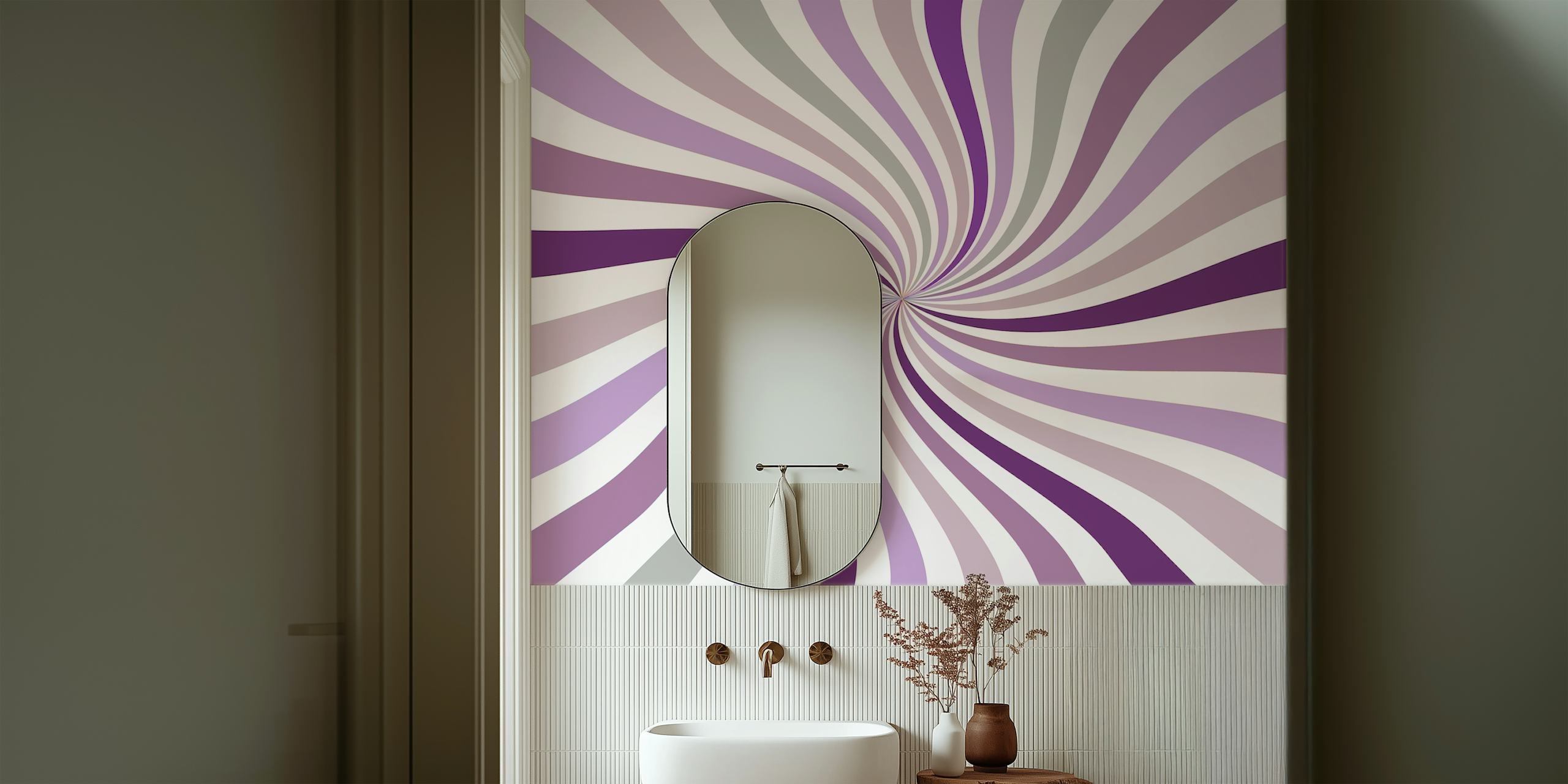 Vintage Purple Star tapet i ett rum