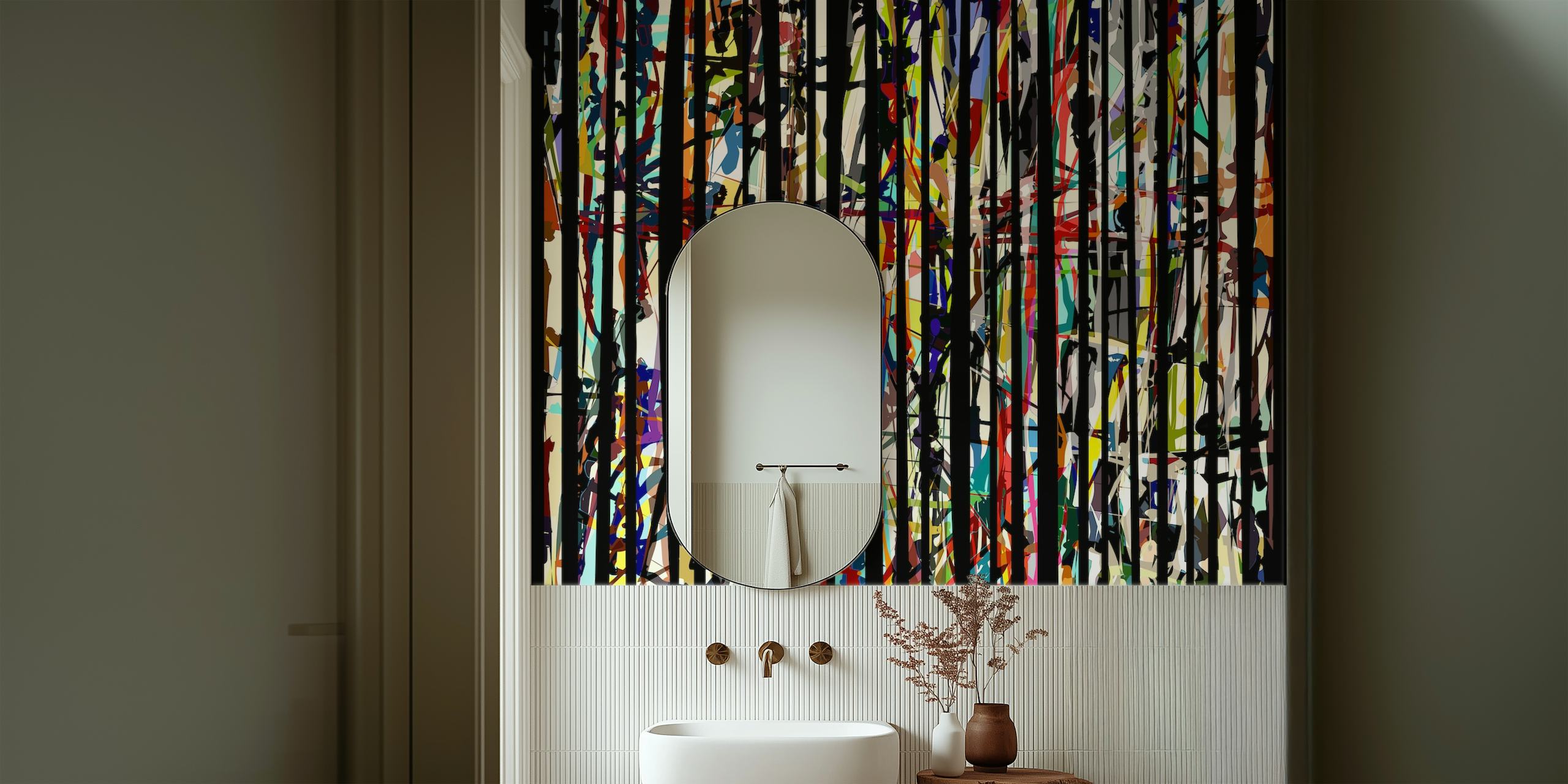 Tapeta Vibrant Paint Rain 3 v pokoji.