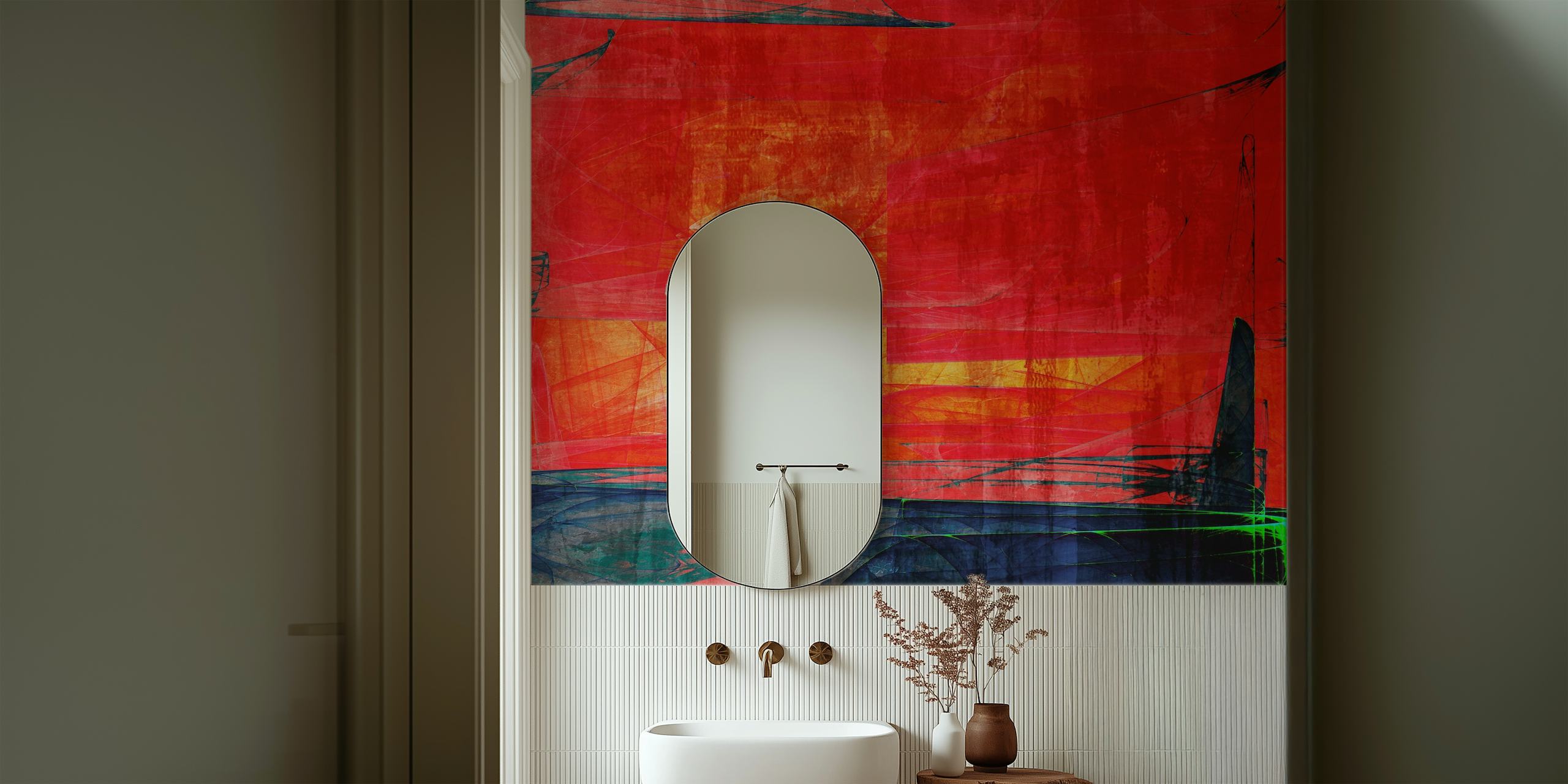 Red Twilight wallpaper displayed in a room
