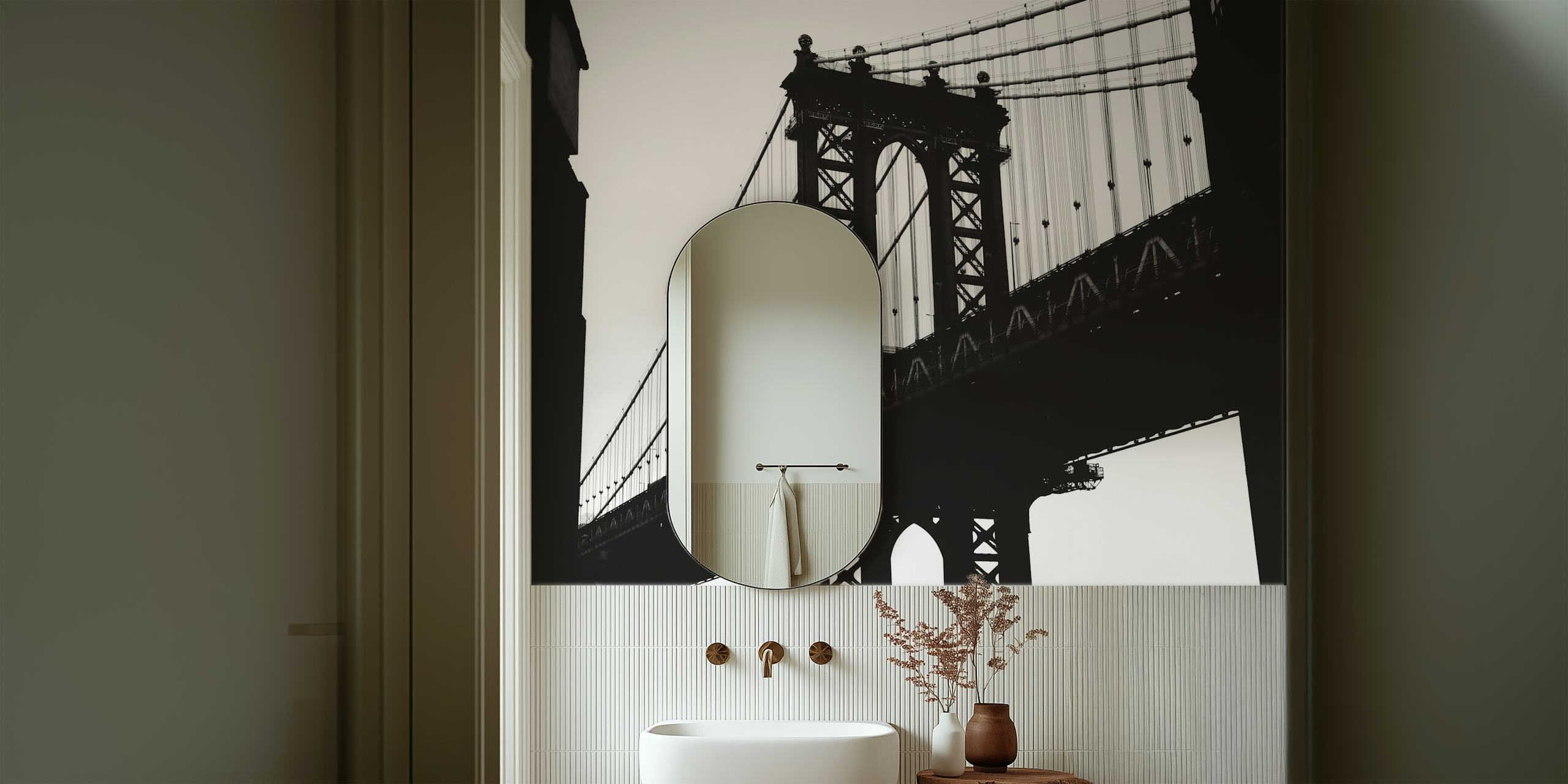 Manhattan Bridge wallpaper in modern room