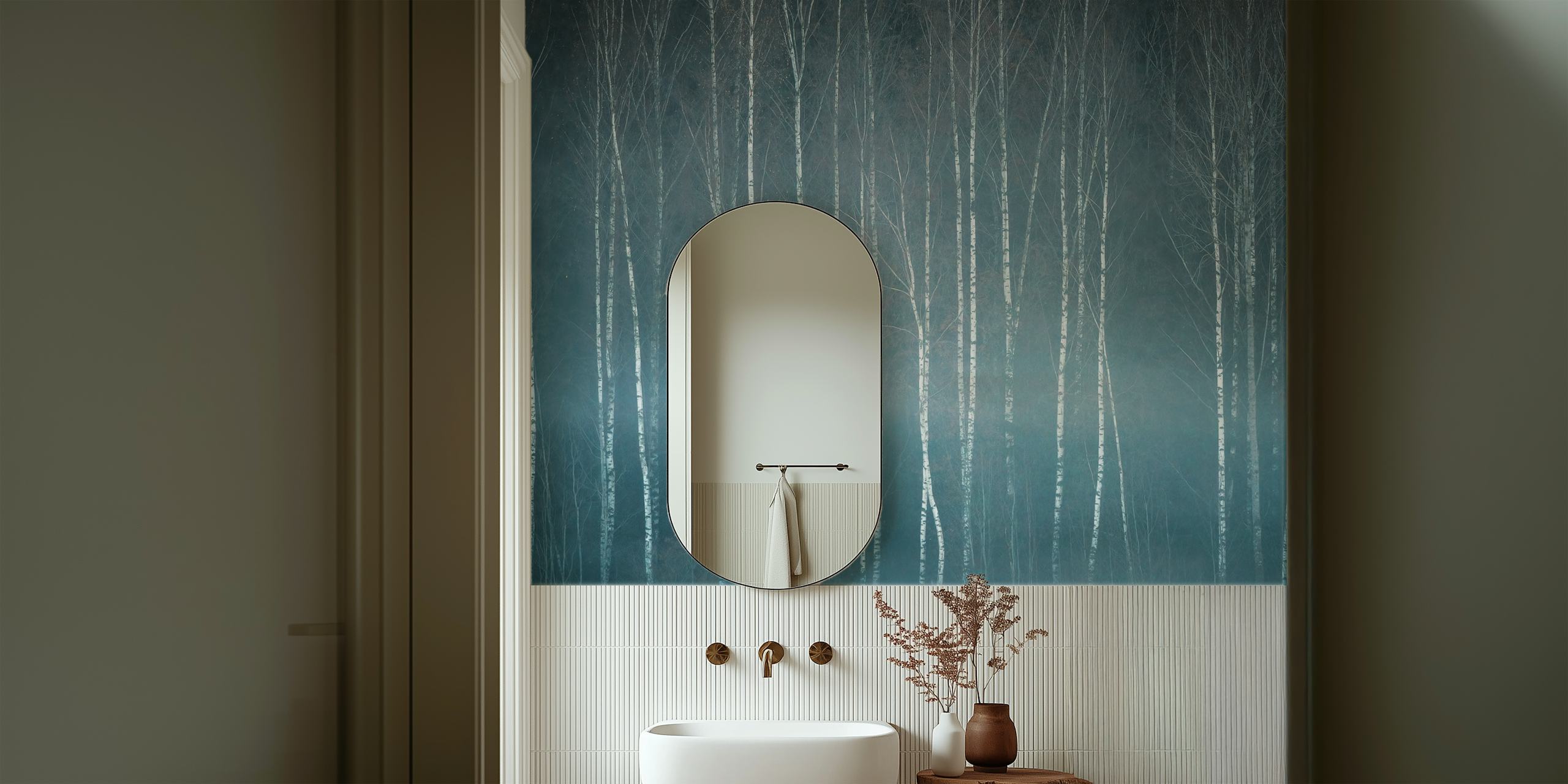 November mood wallpaper in a styled room