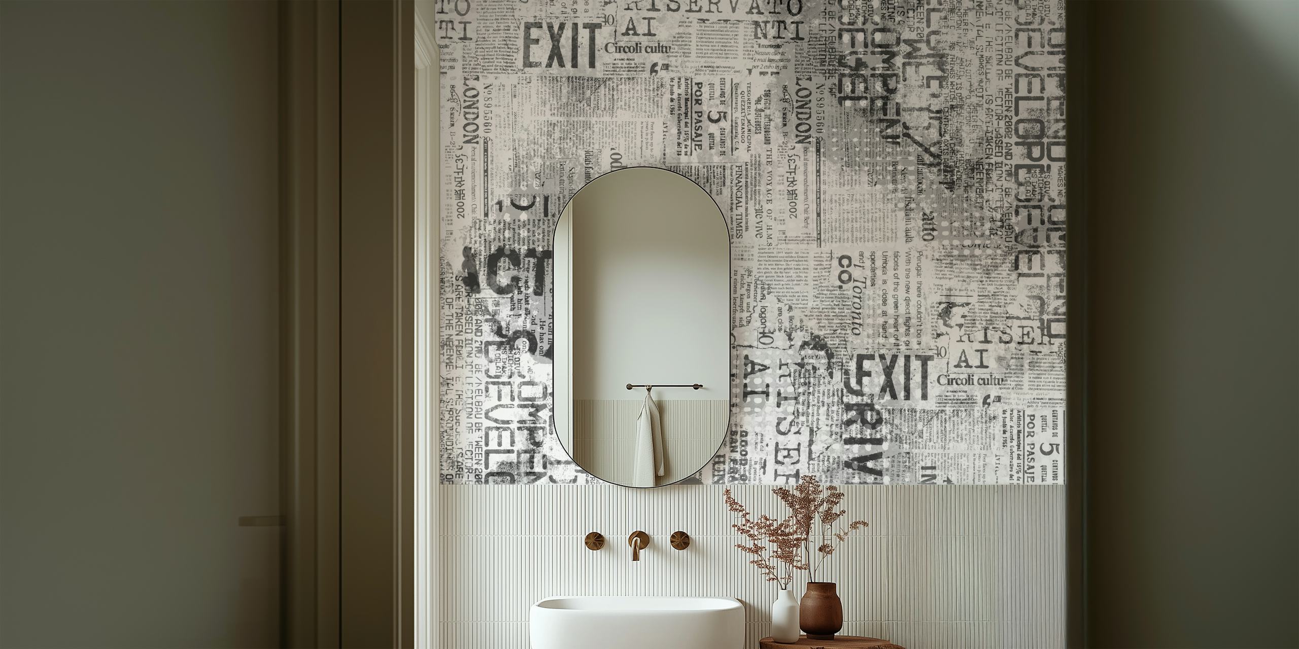 Urban Street Art Greyscale tapet i et rum