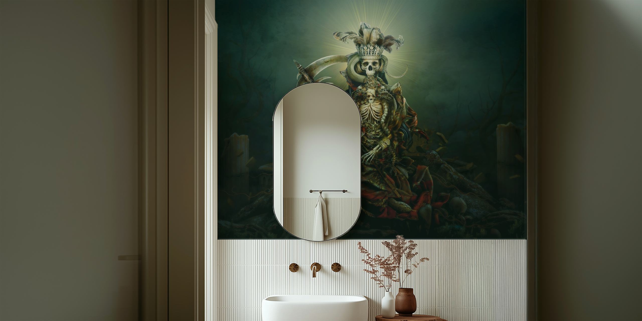 Skeleton Queen II wallpaper in a room setting