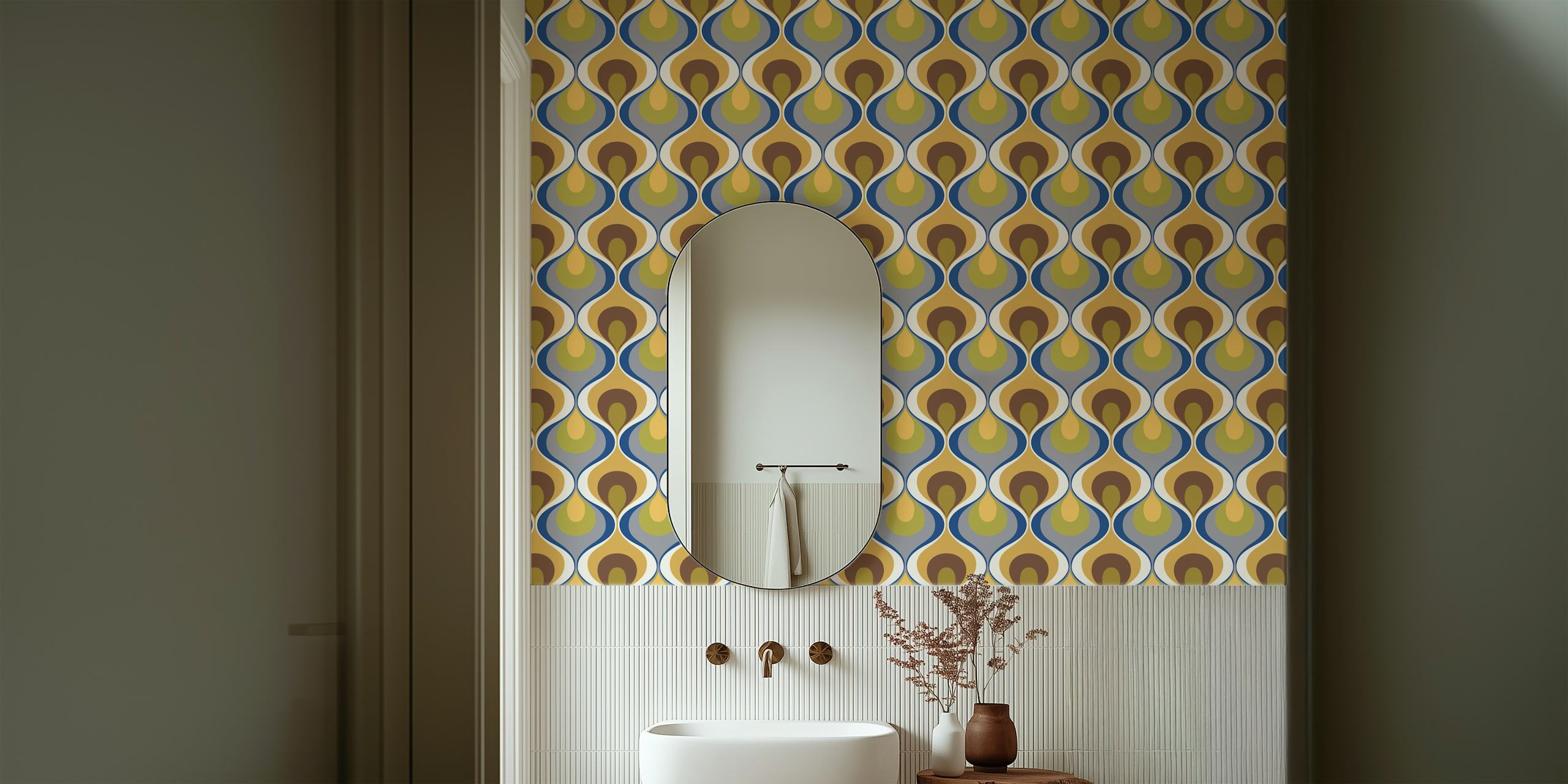 Retro Mood 23 wallpaper displayed in a room
