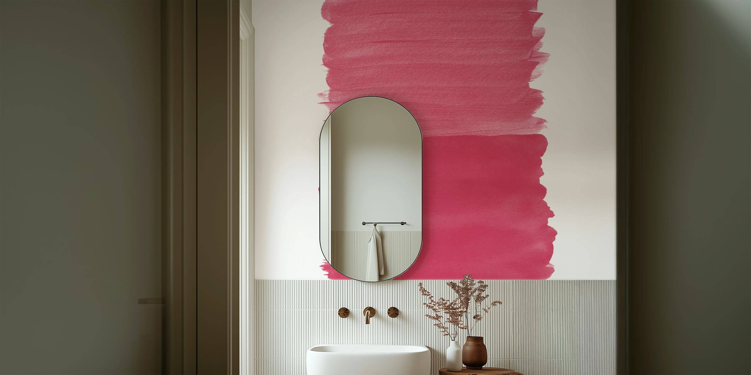 Magenta brush stroke pattern in abstract style wallpaper