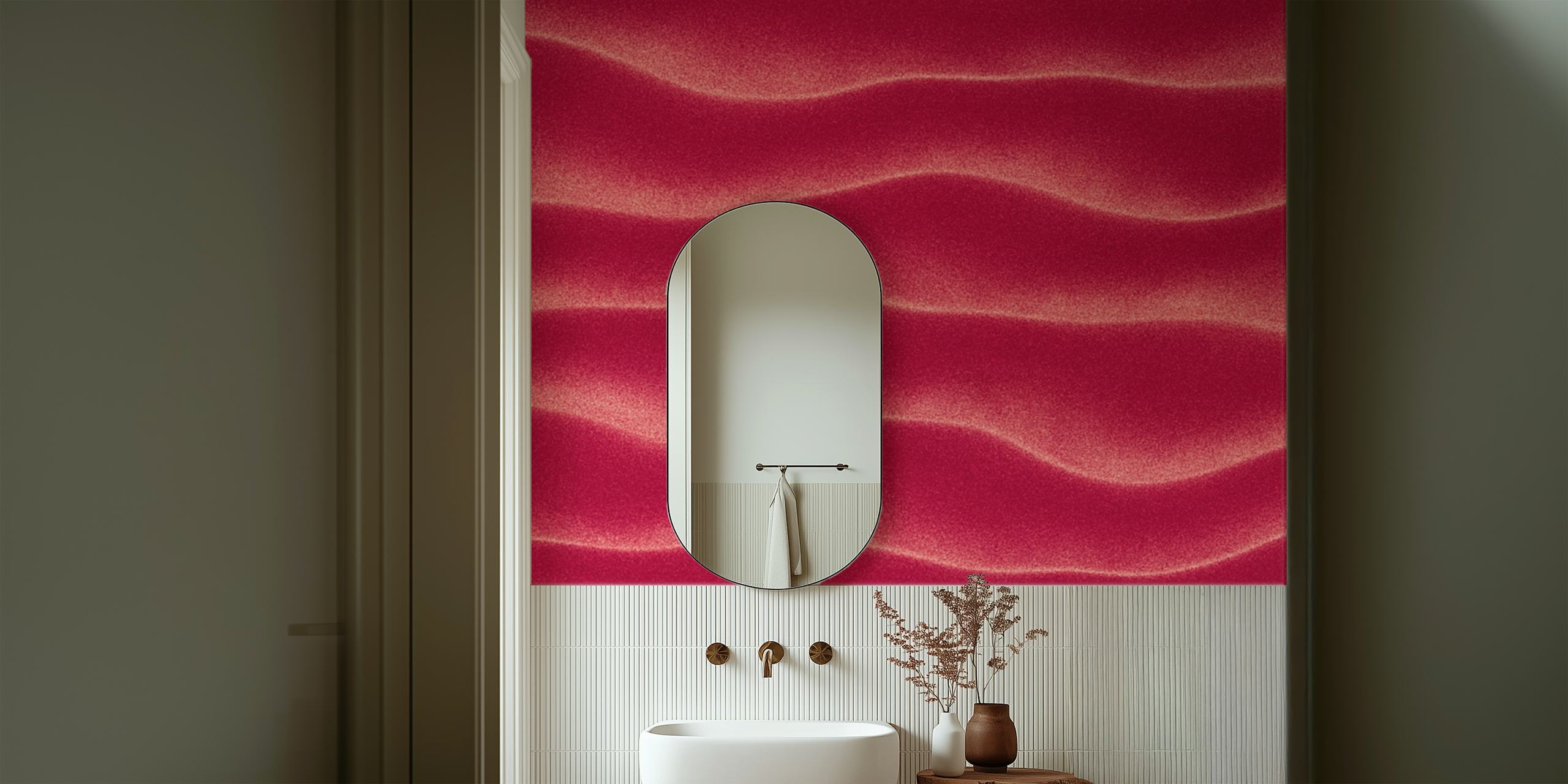 Wavy texture in rich magenta color wallpaper