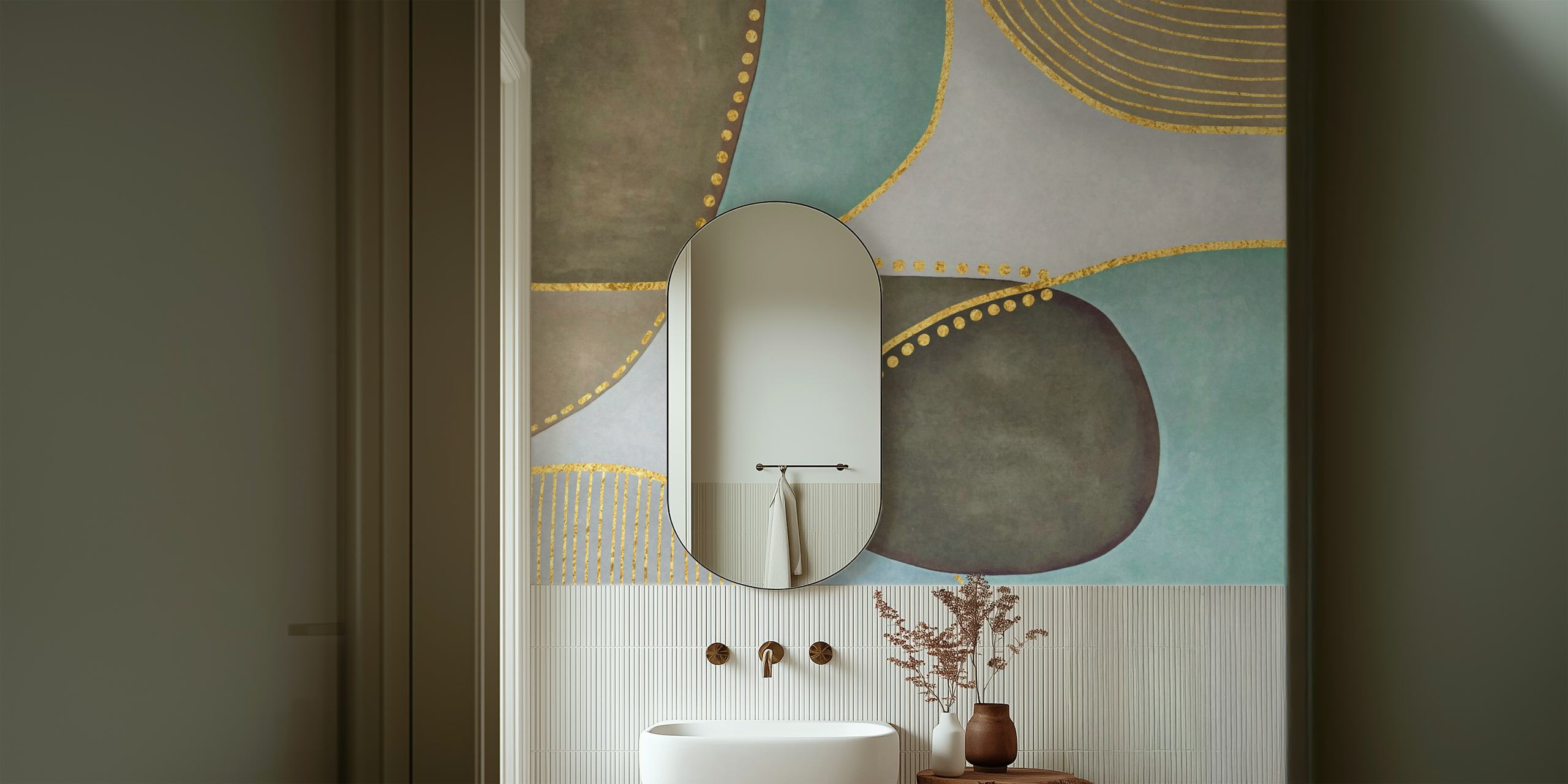 Design della carta da parati Mid Century in una stanza