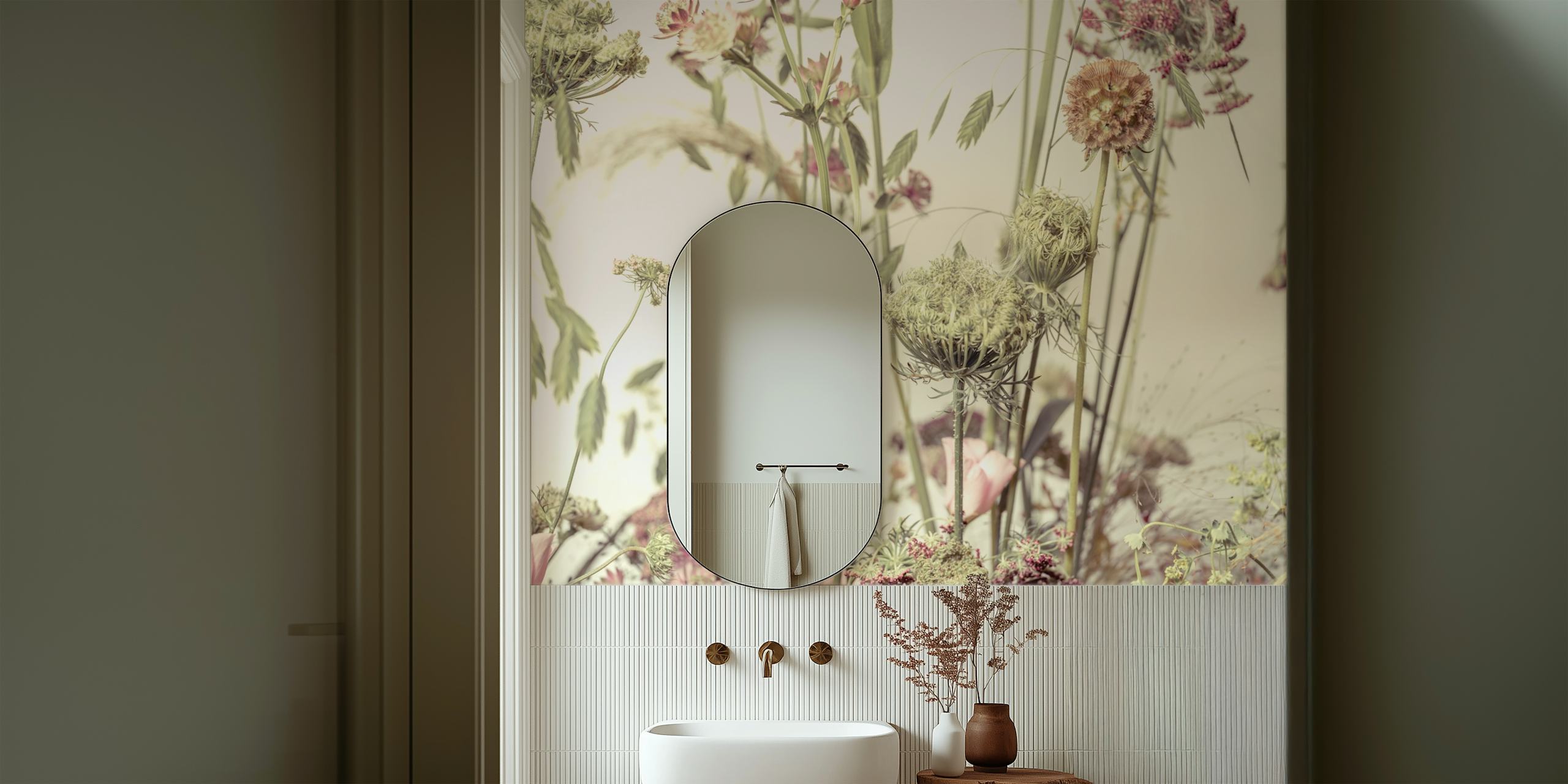 Wildflowers in soft pastel shades with a natural aesthetic wallpaper