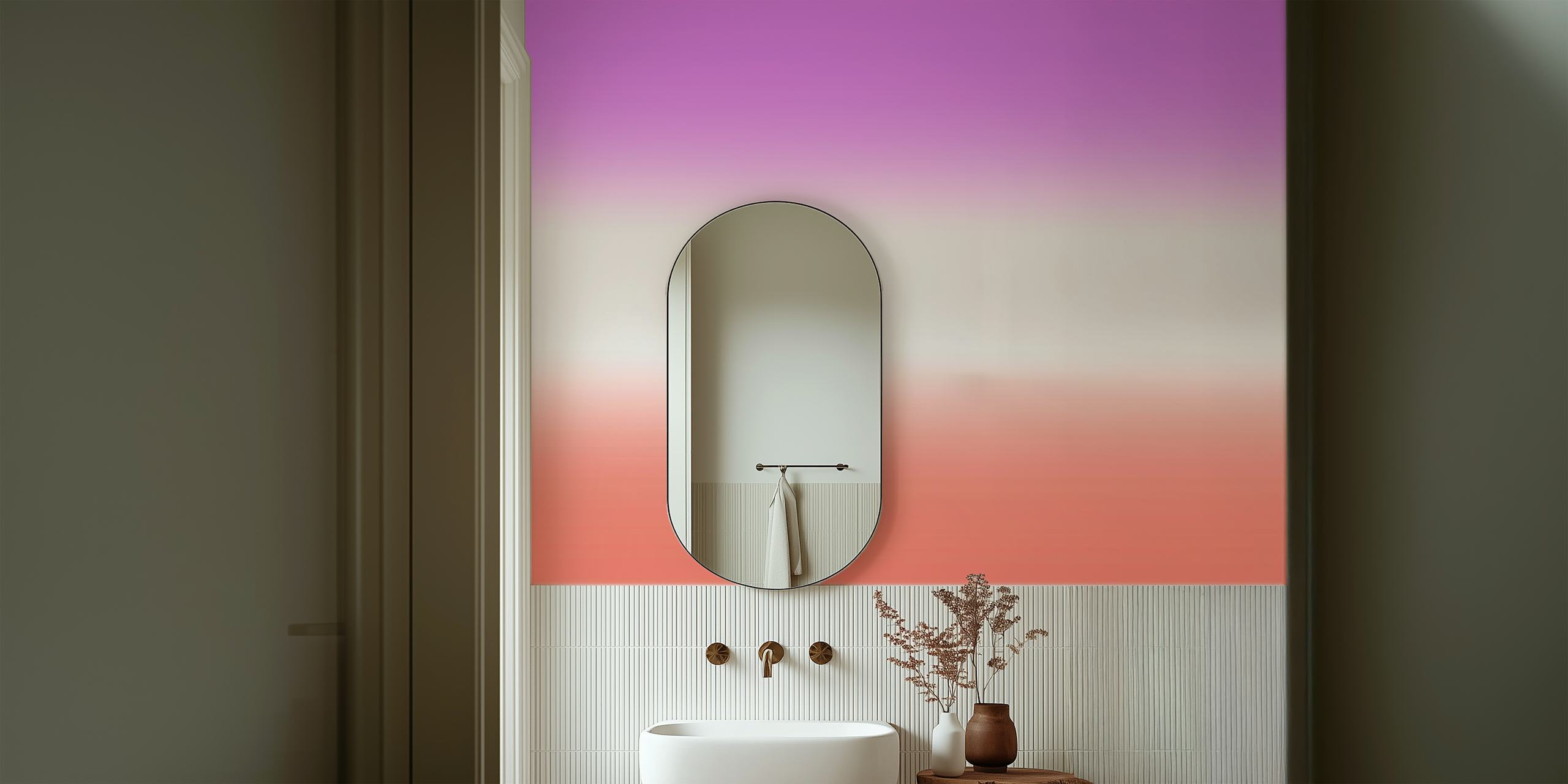 Bright Lilac to Fuzzy Wuzzy Gradient Veggmaleri