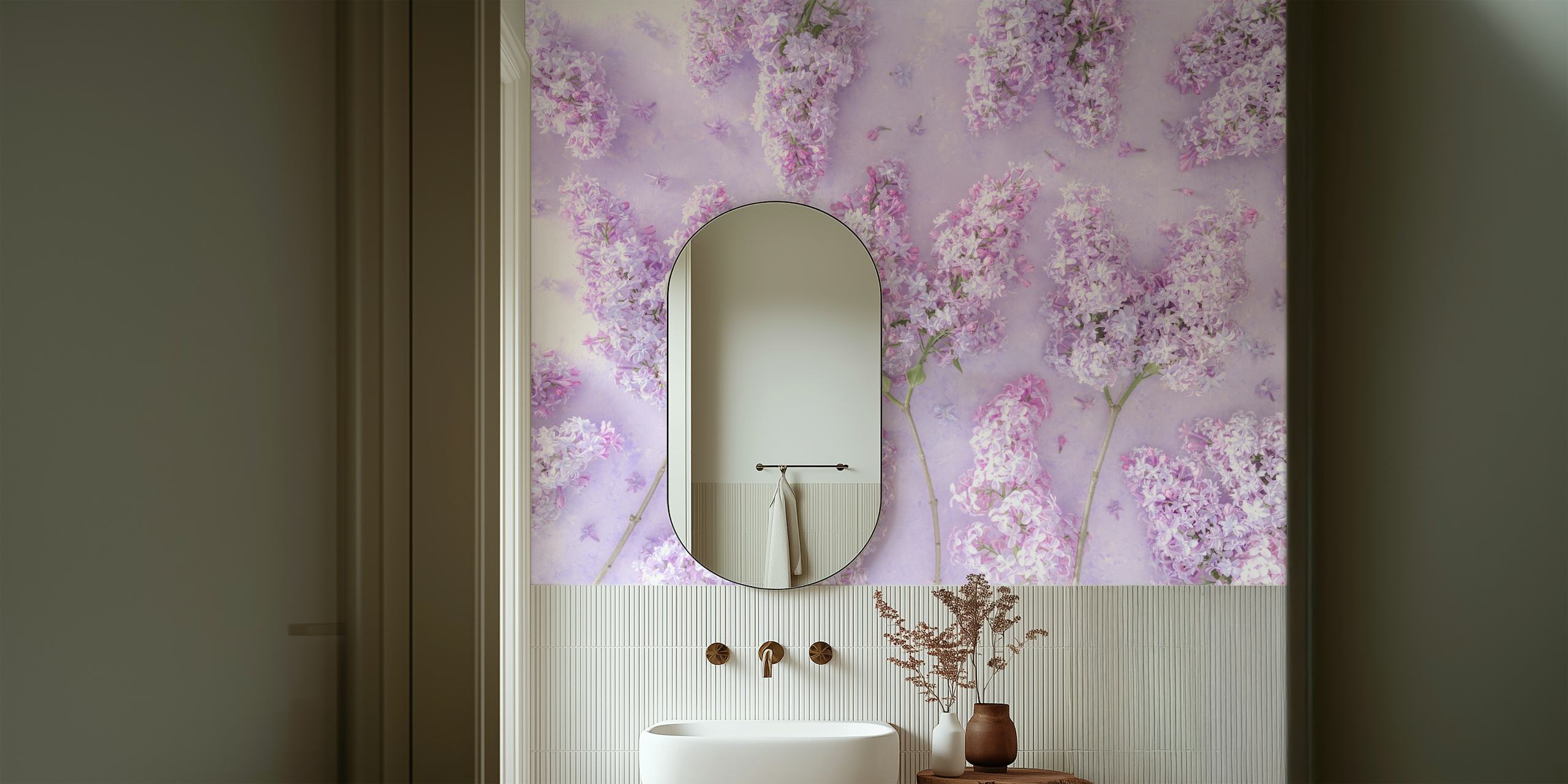 Ταπετσαρία Lilac Blossoms σε ρύθμιση δωματίου