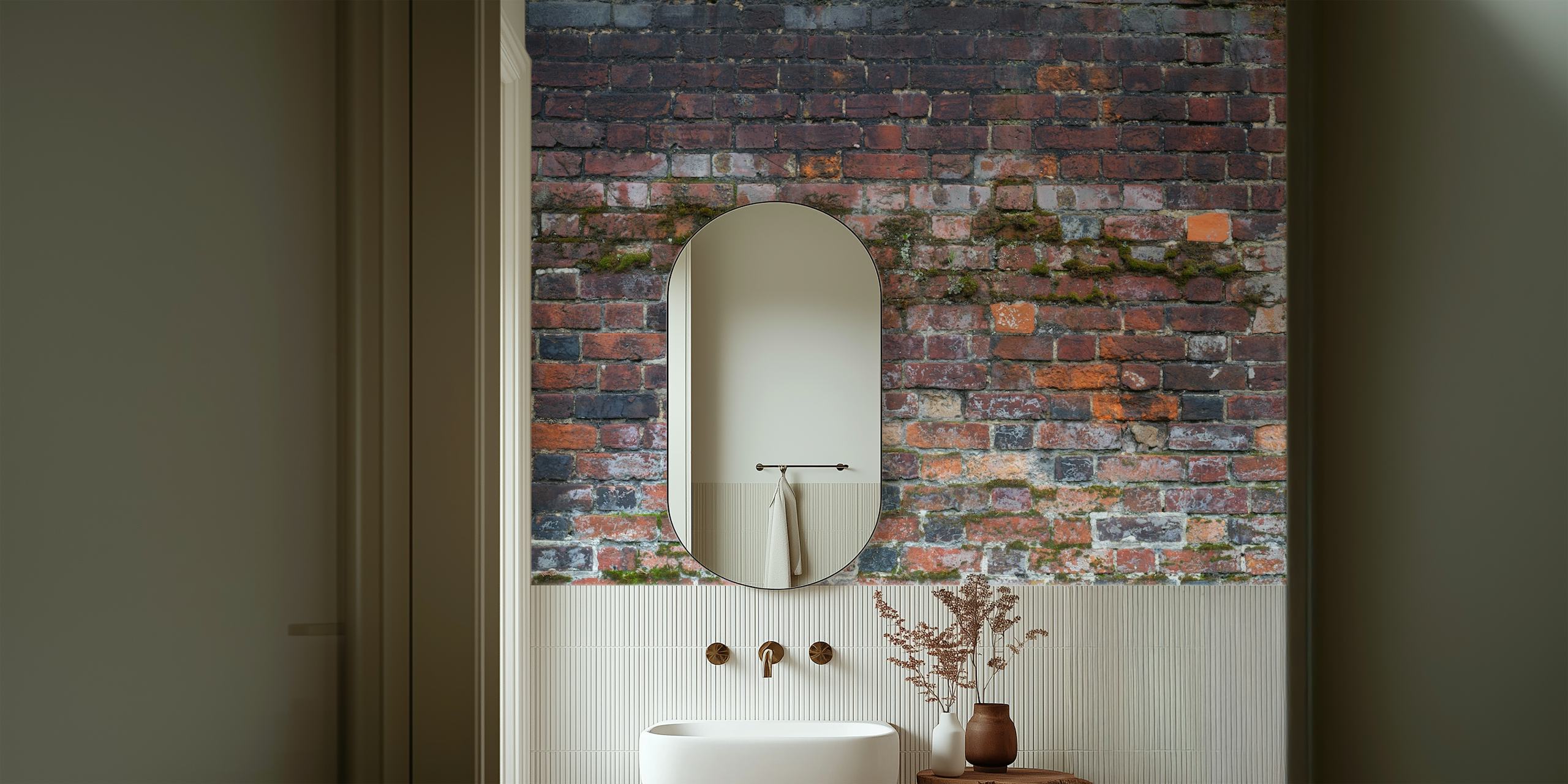 Papel pintado Bricks of Yesteryear en una habitación