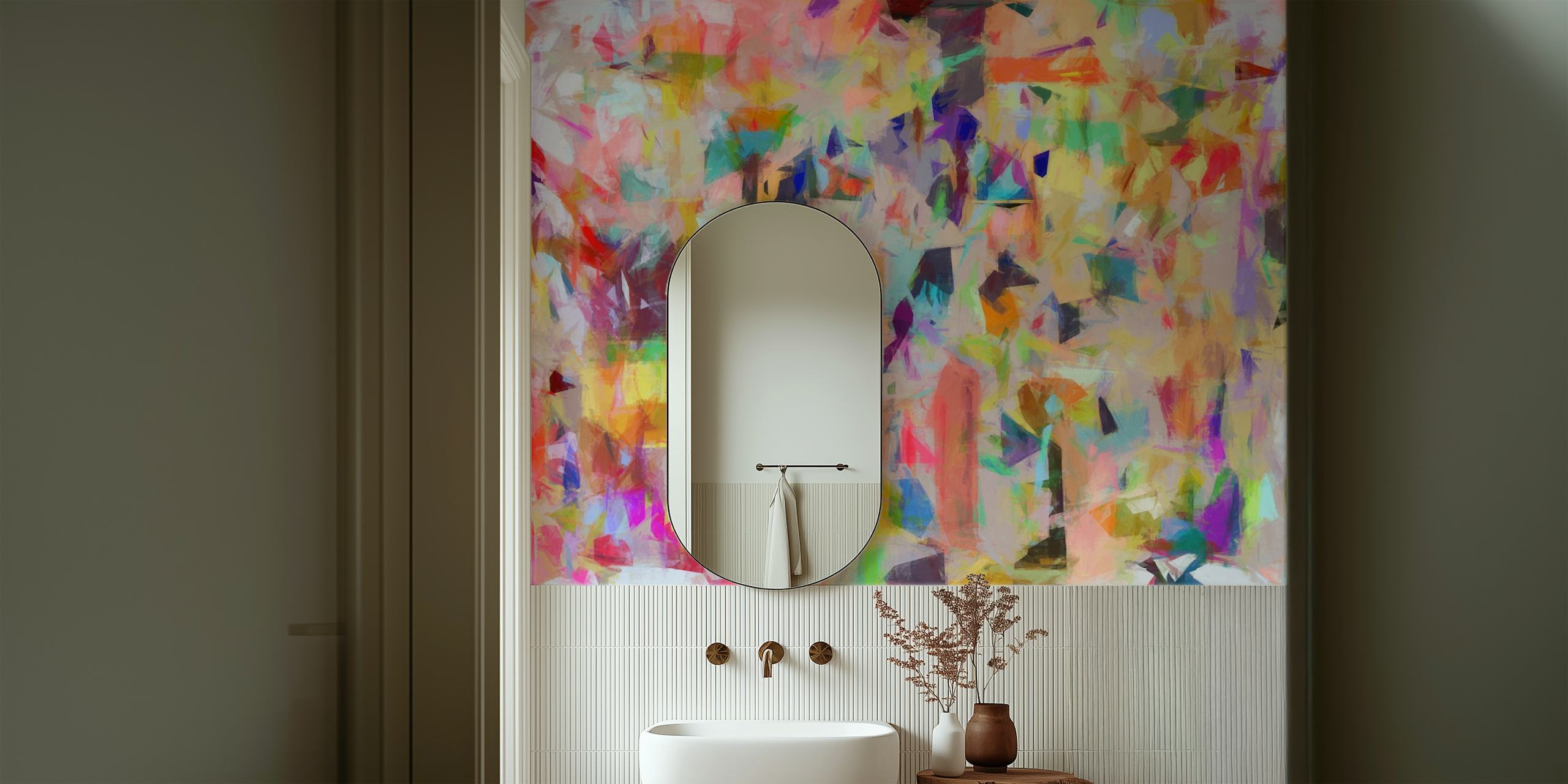 Colorful abstract geometric shapes wallpaper