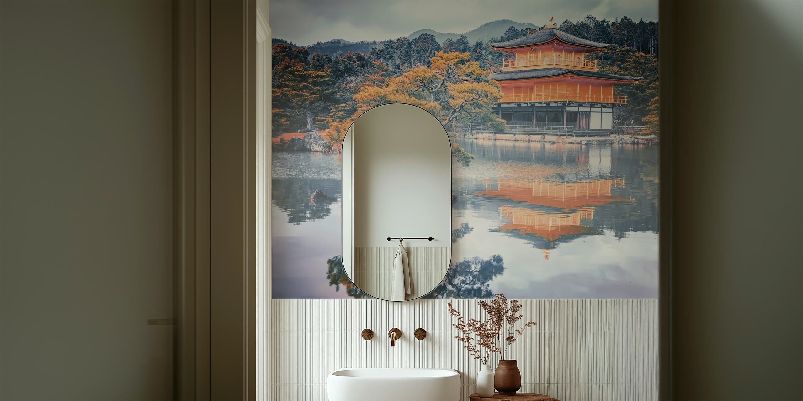 Asian Vibes tapetti tyylitetyssä huoneessa