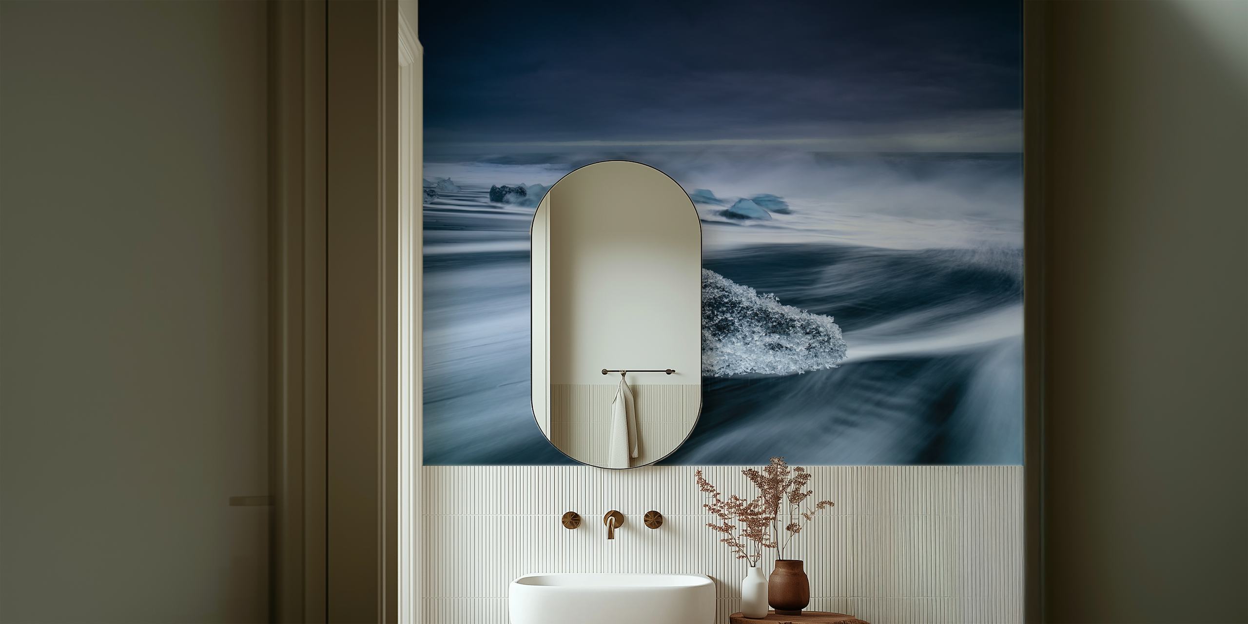 Crystal ice tapet vist i et rum