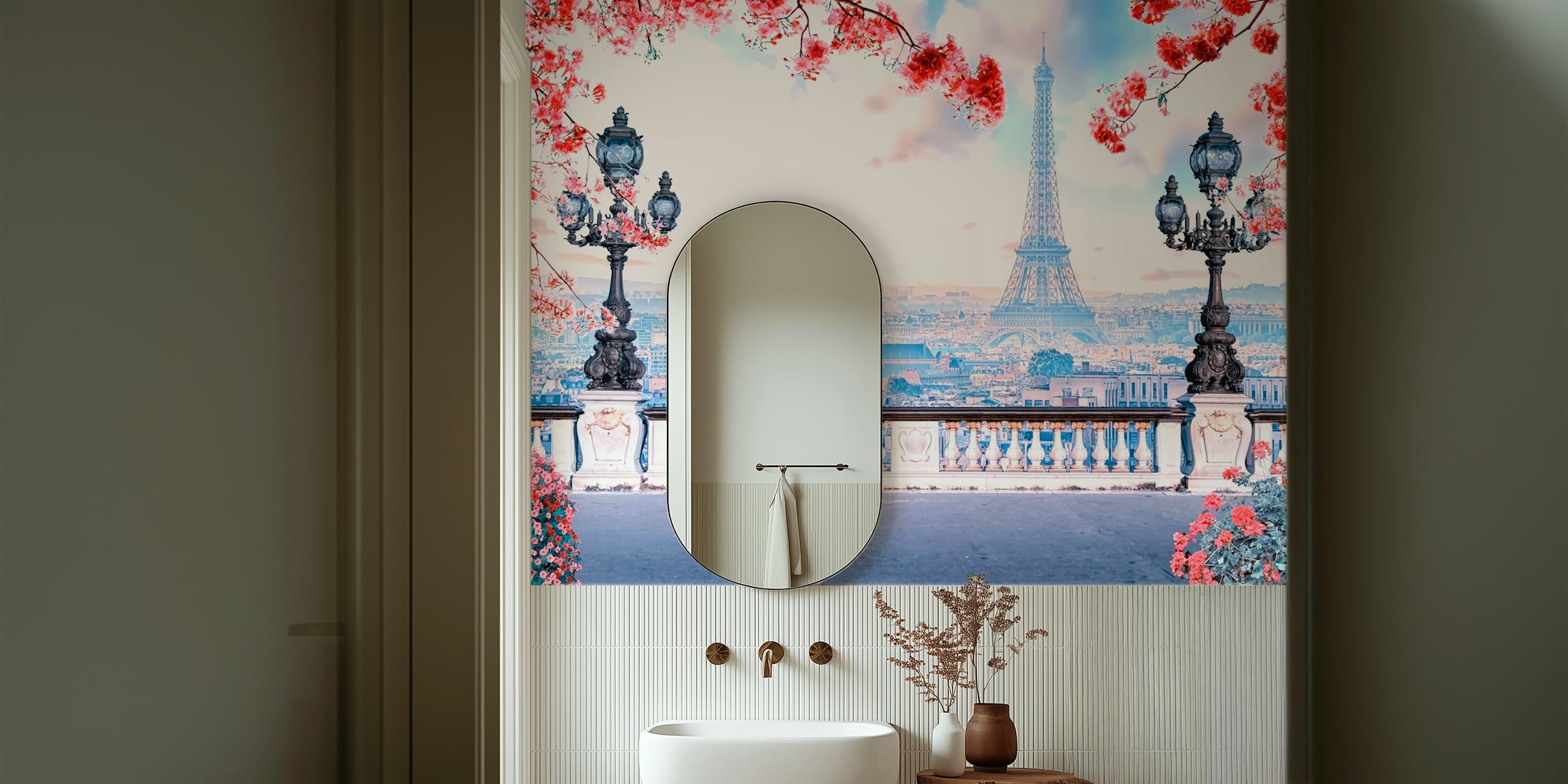 Romantic Paris pozadina s Eiffelovim tornjem