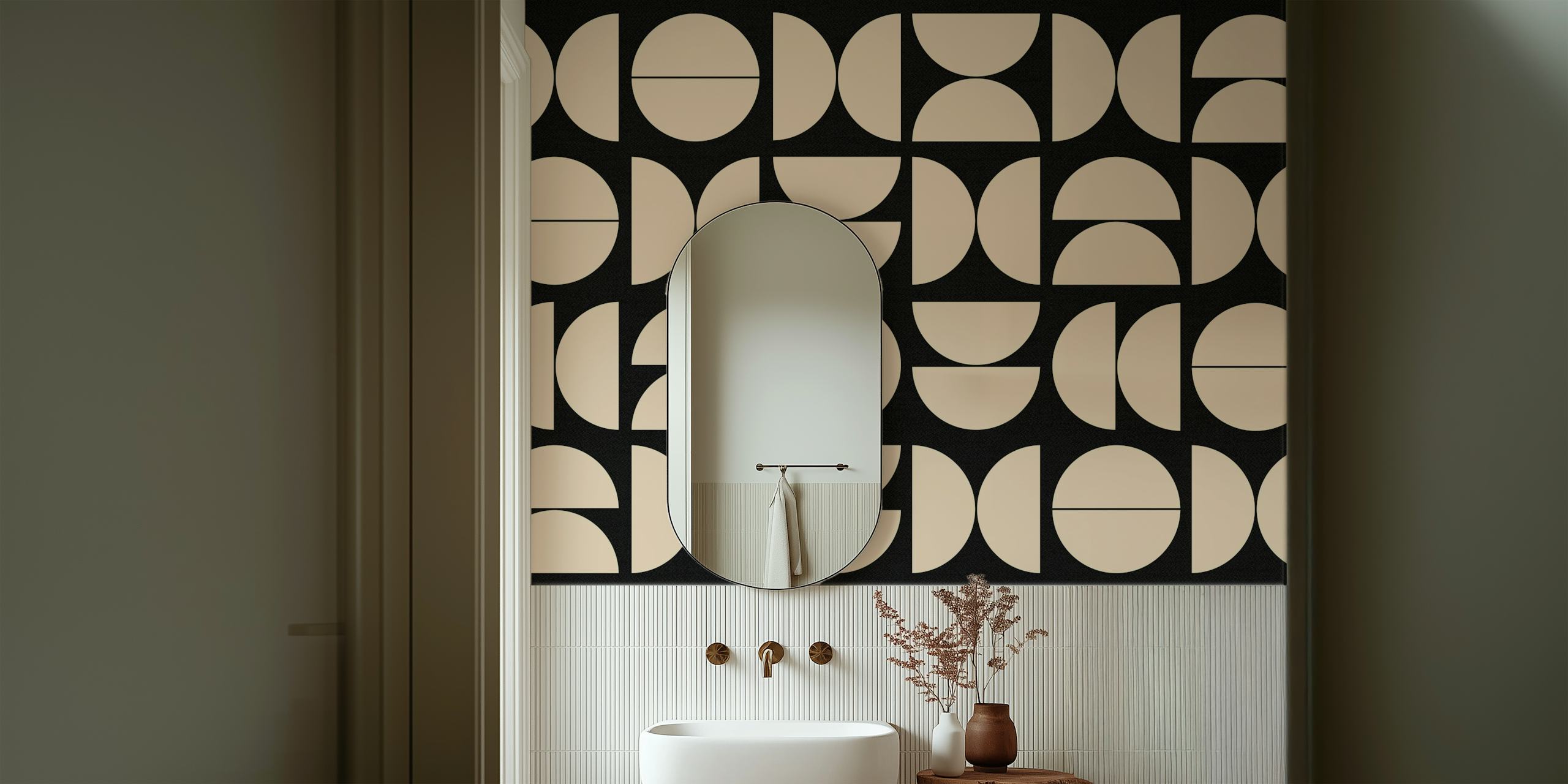 Black Tan Bauhaus behangontwerp