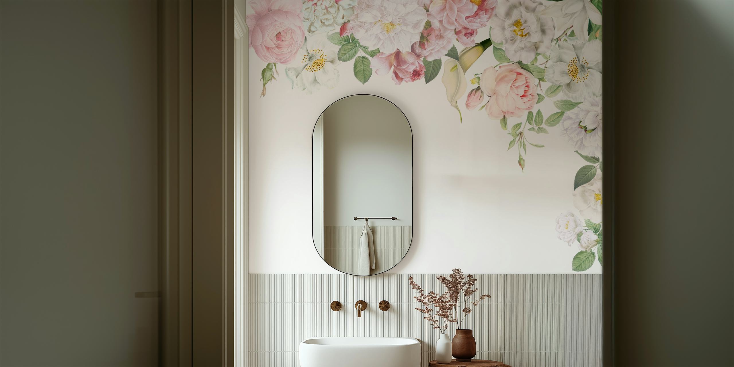 Antique Lush Opulent Roses pozadina u sobi