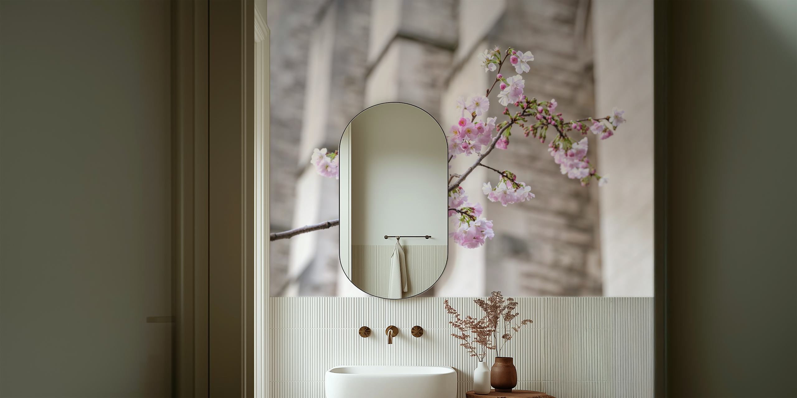 Spring Symphony floral wallpaper in a room