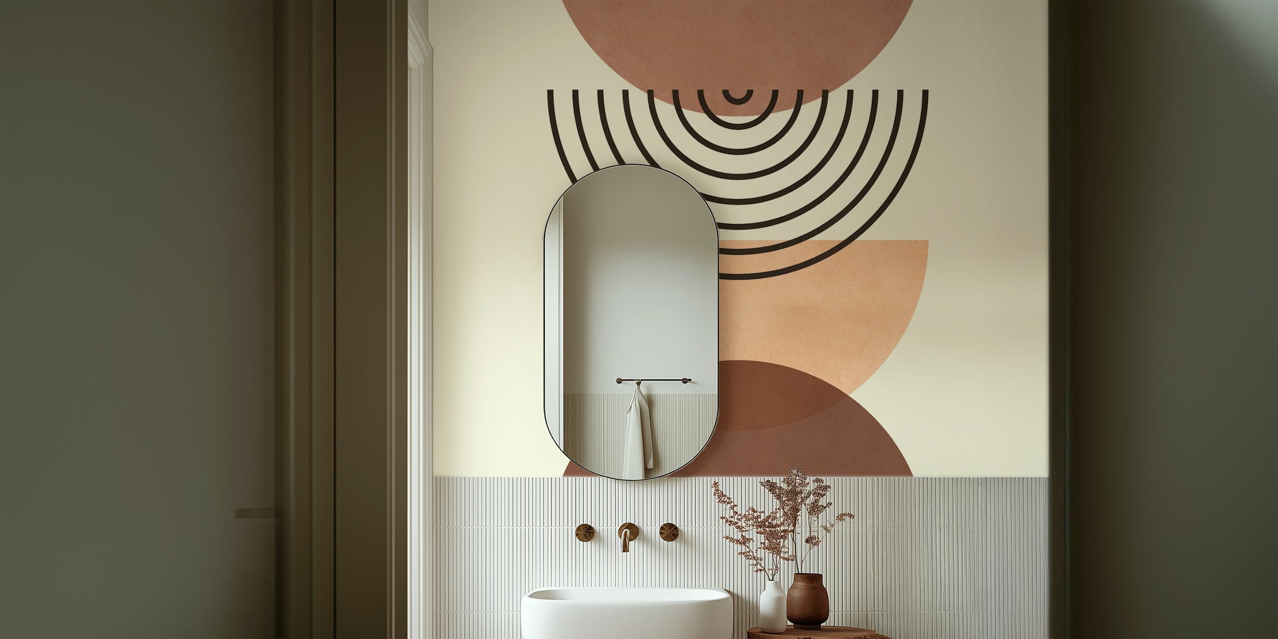 Lines and Circles 87 wallpaper displayed in a room
