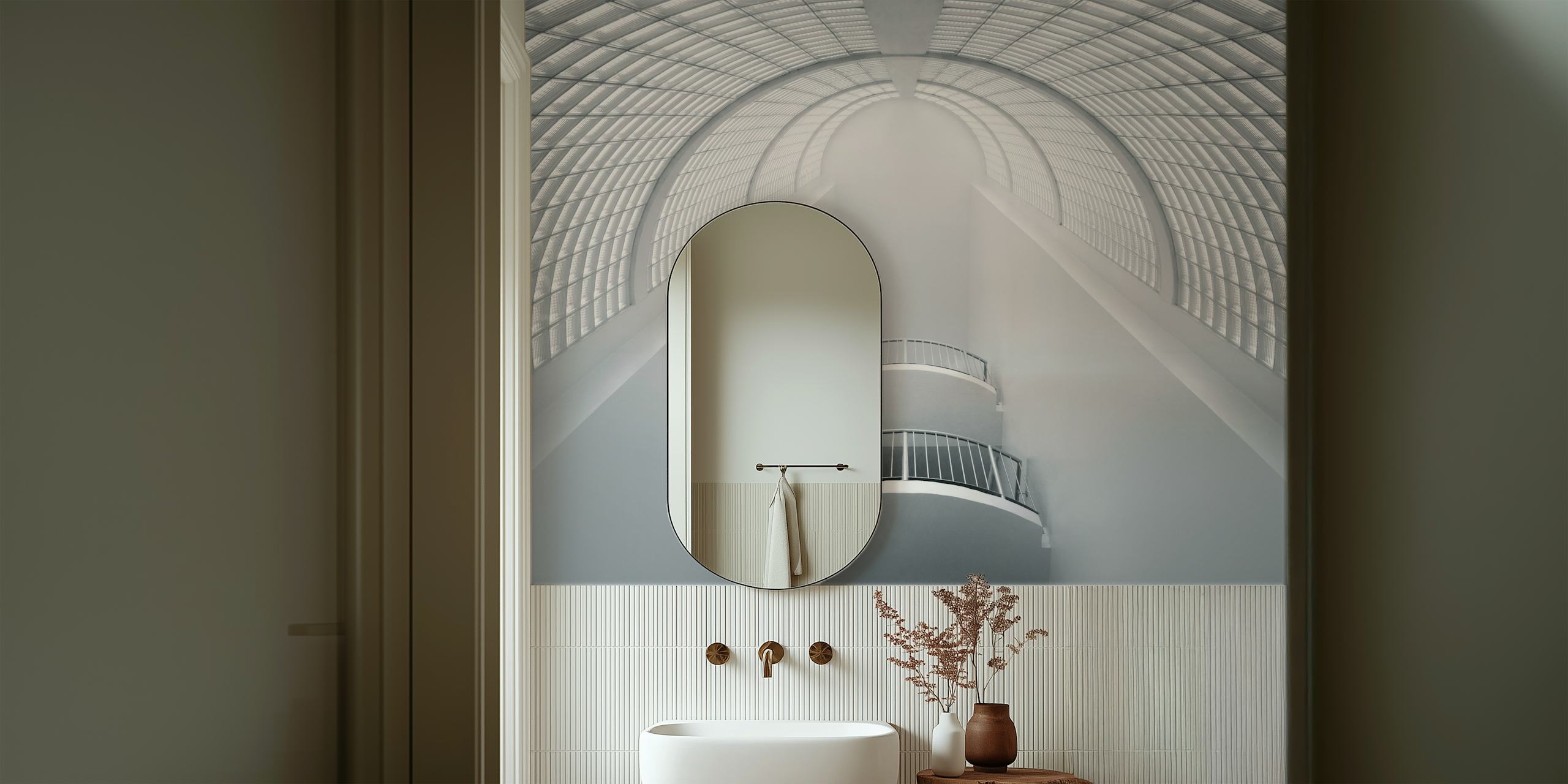 Elegant white wallpaper in a room
