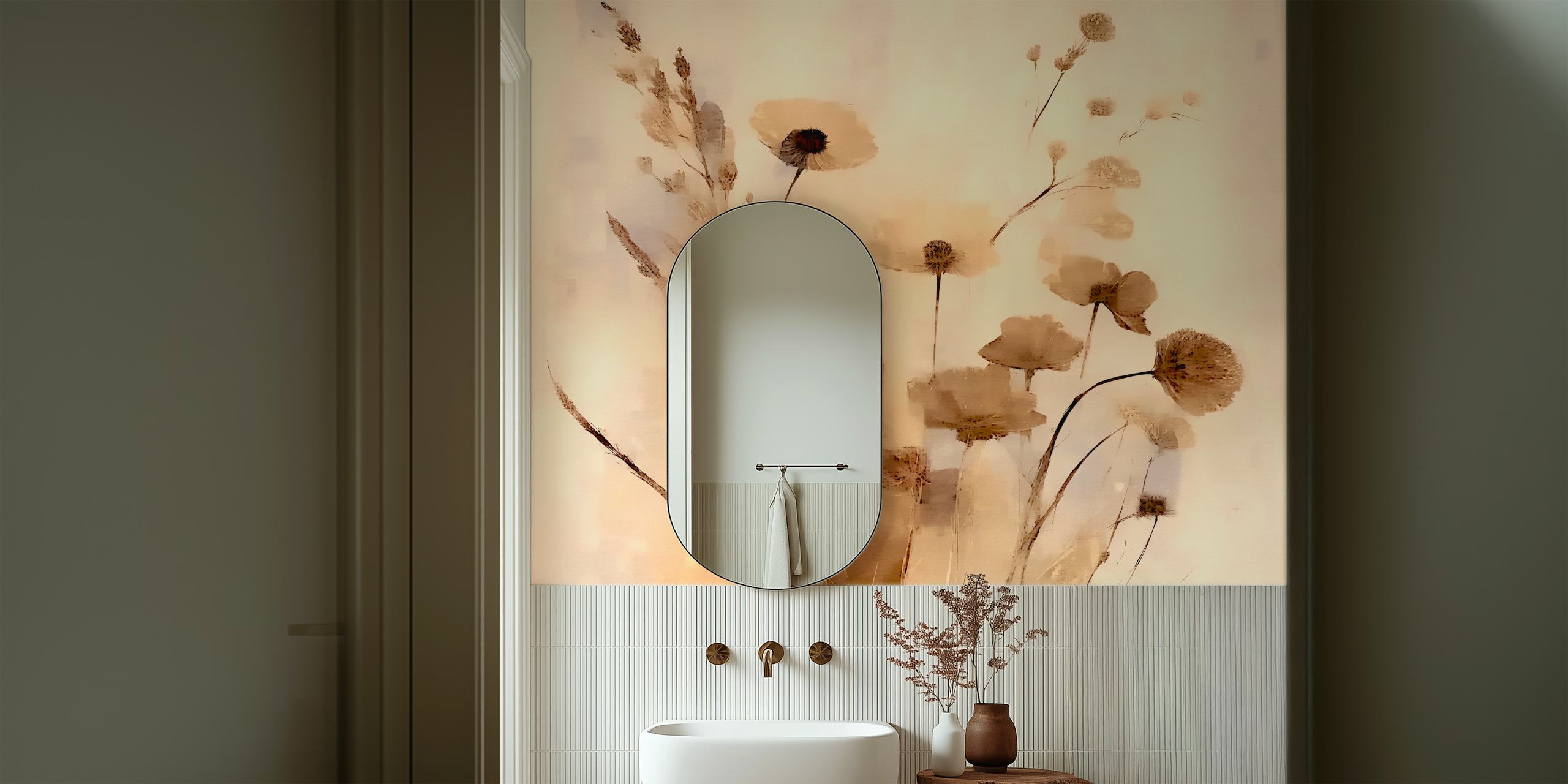 Japanese Wildflower Vintage wallpaper design