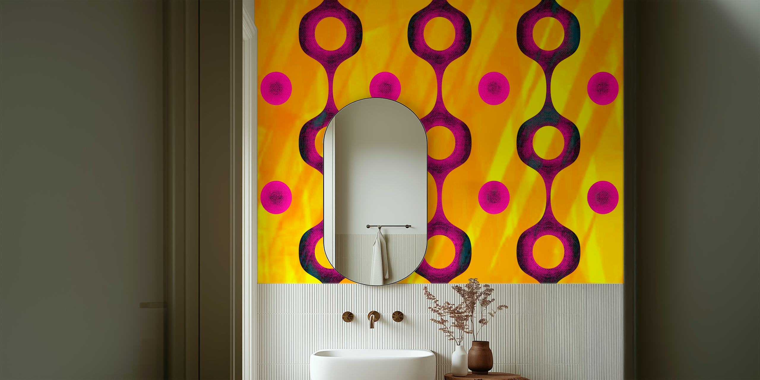 Colorful wallpaper design in a room