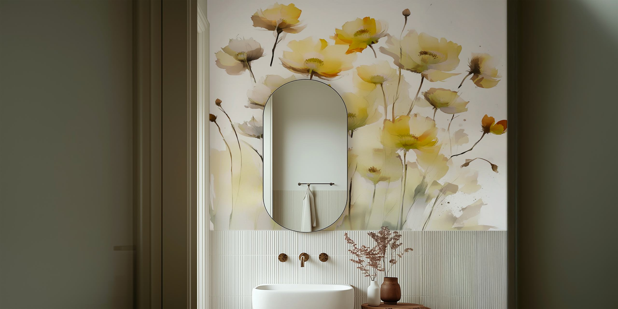 Ταπετσαρία Sunrise Wildflowers σε δωμάτιο