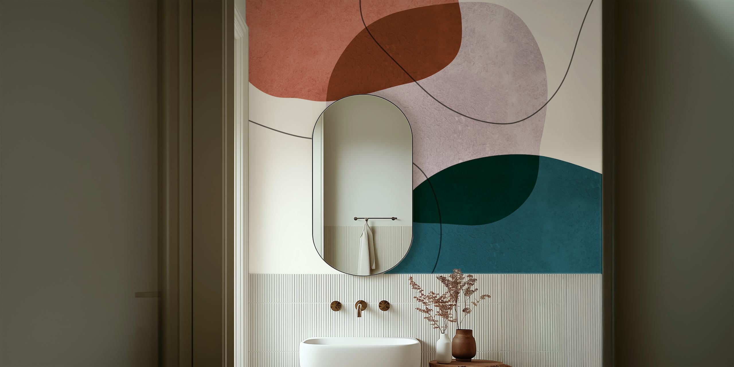 Ταπετσαρία Boho shapes 24 σε ρύθμιση δωματίου