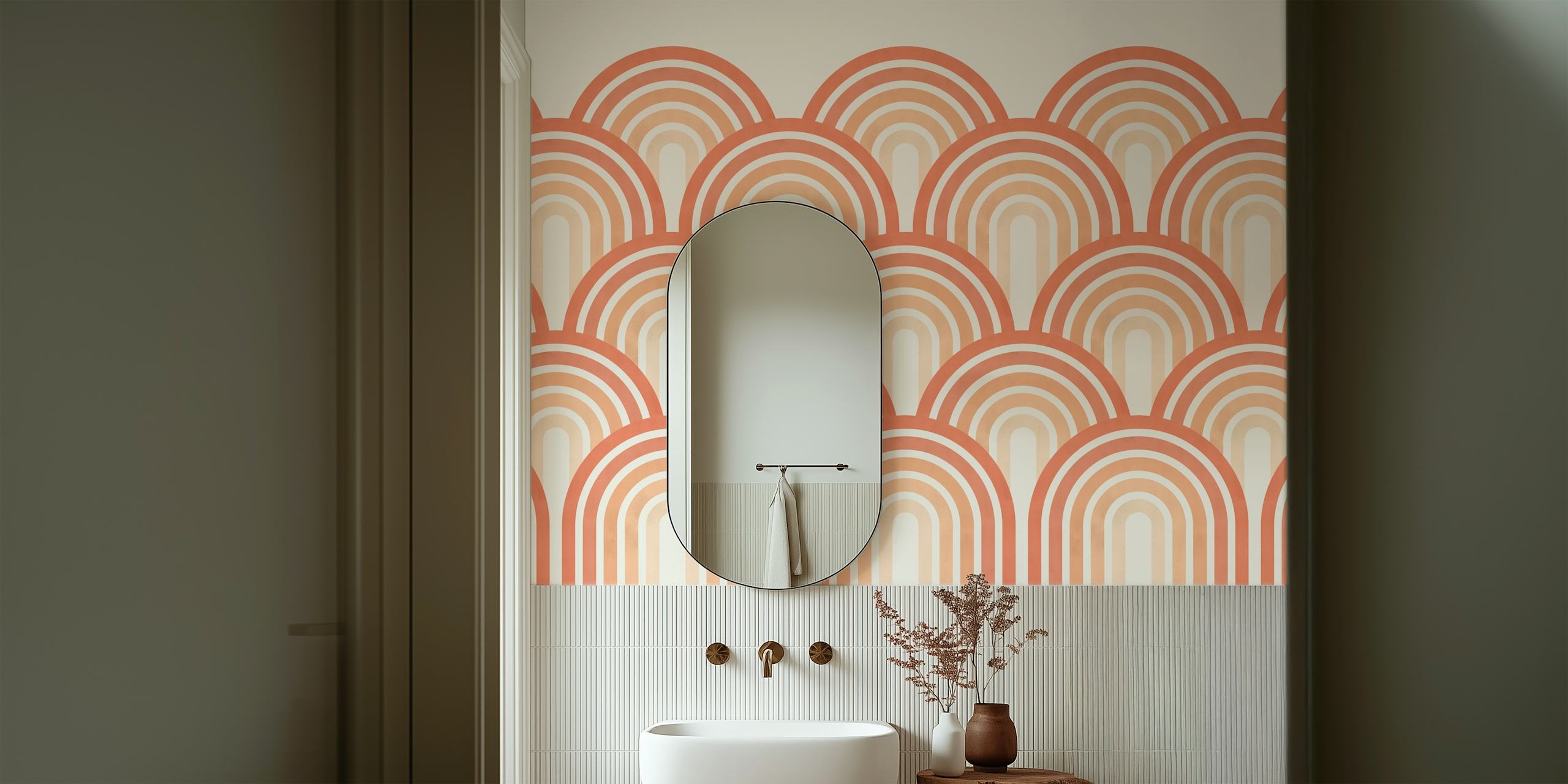 Circles and Lines 4 wallpaper in a room