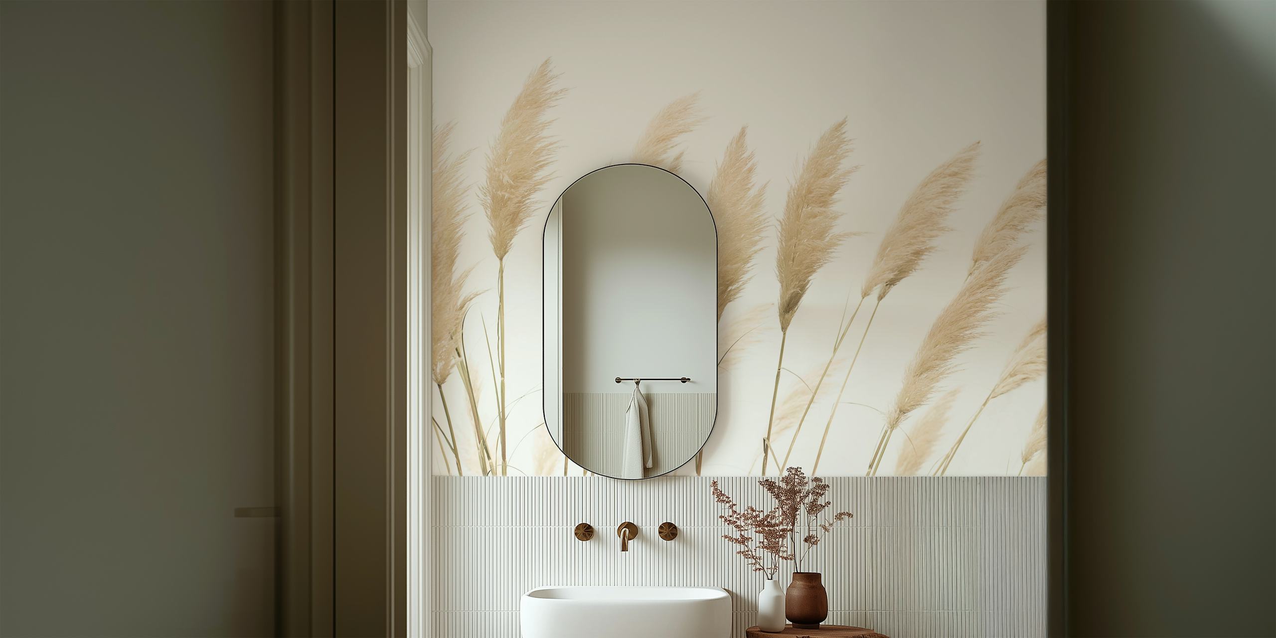 Diseño de papel pintado Pampas en una habitación