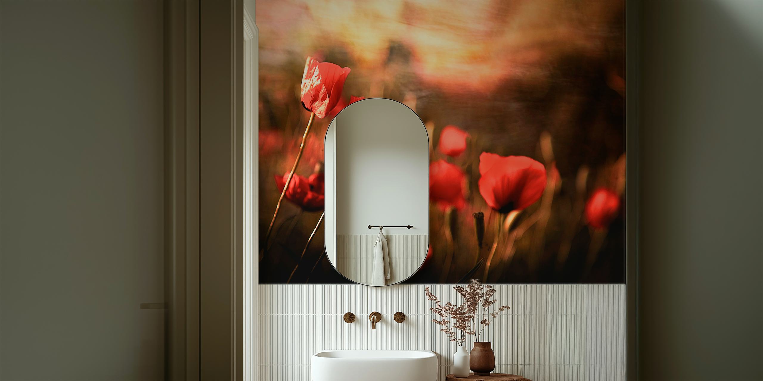 Red flowers in a garden with soft background wallpaper