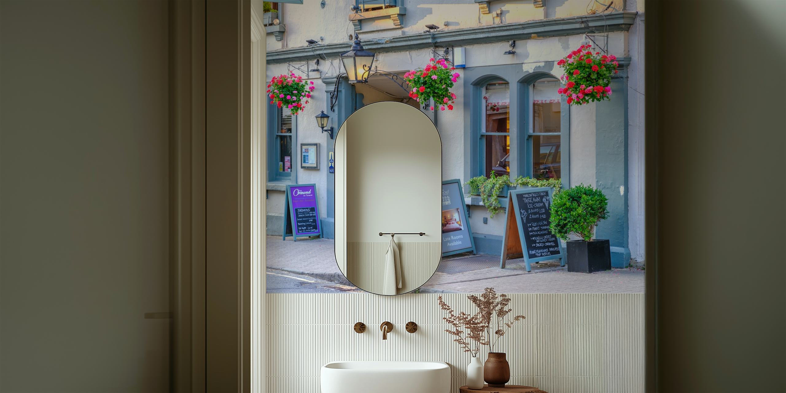 Cotswold Nostalgia floral wallpaper featuring vibrant flowers and greens